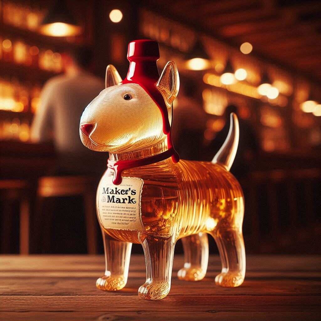 Bull Terrier Whiskey Bottle