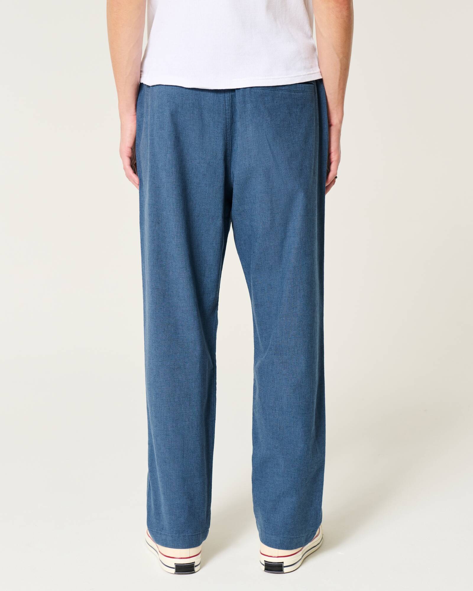 Linen-Blend Loose Pull-On Pants