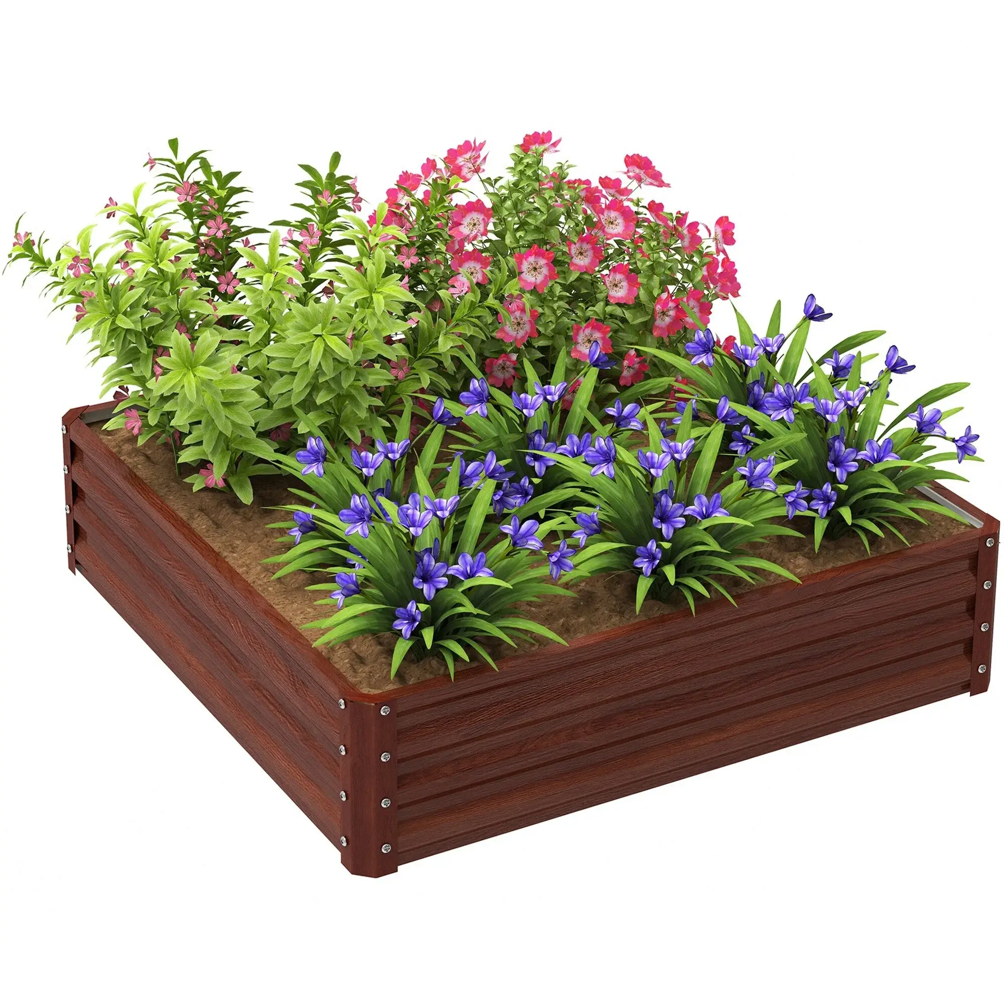 Outsunny Raised Garden Bed Box with Weatherized Steel Frame for Vegetables, Flowers, Plants and Herbs