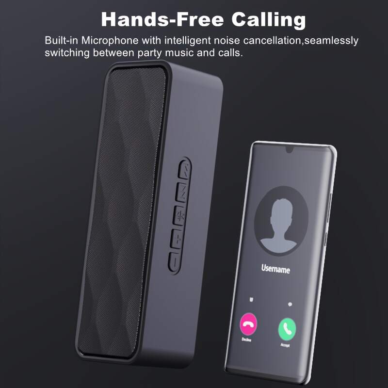 [10W Wireless Speaker] 10W Portable Wireless Speaker | 1200mAh Battery, 10 Hours Playtime, FM Radio, TWS, Hands-Free Calling, USB/TF/AUX Compatible | Suitable for Home, Car, Outdoor Camping - Perfect Gift for Thanksgiving and Christmas