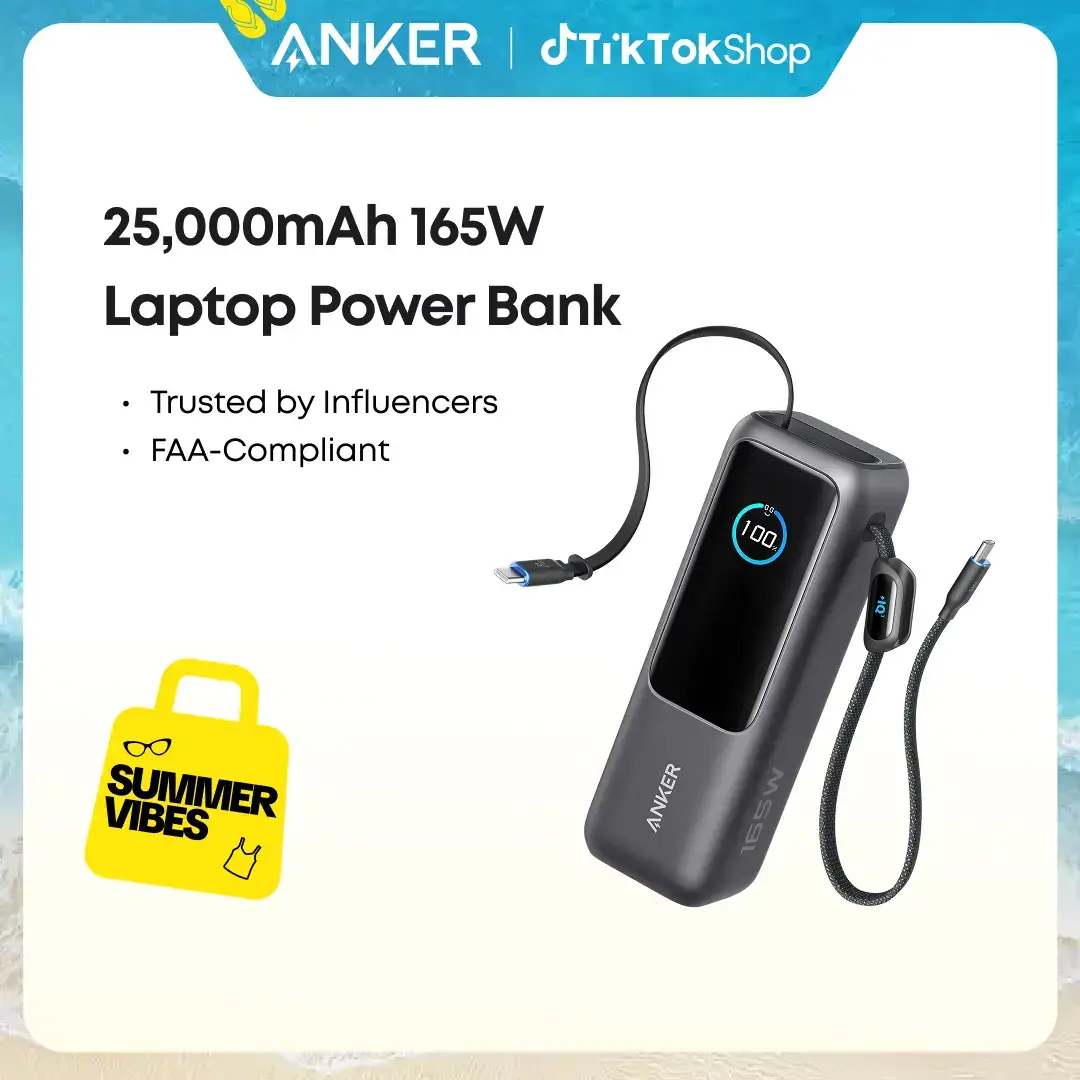 Portable Laptop Power Bank with Built-In Cables, 25000mAh High-Capacity Battery, Fast Charging for 4 Devices, Ideal for Office & Trips, Compatible with iPhone, MacBook, Galaxy