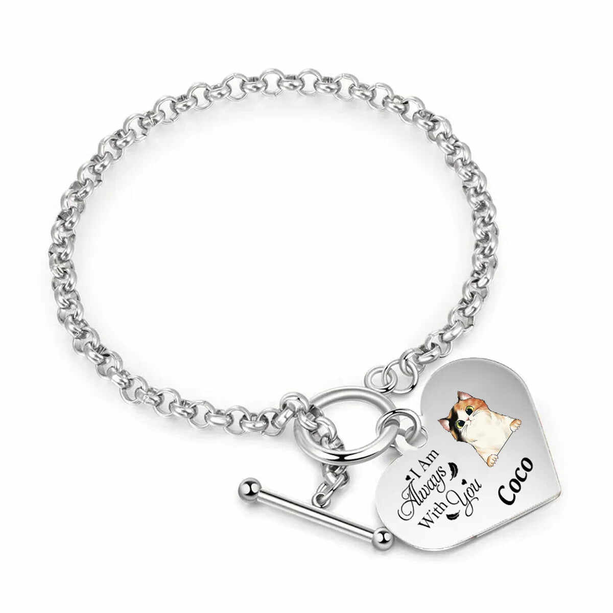 National Parents' Day❤Personalized Heart Bracelet I'm Always With You - Memorial Gift For Cat/Pet Lovers