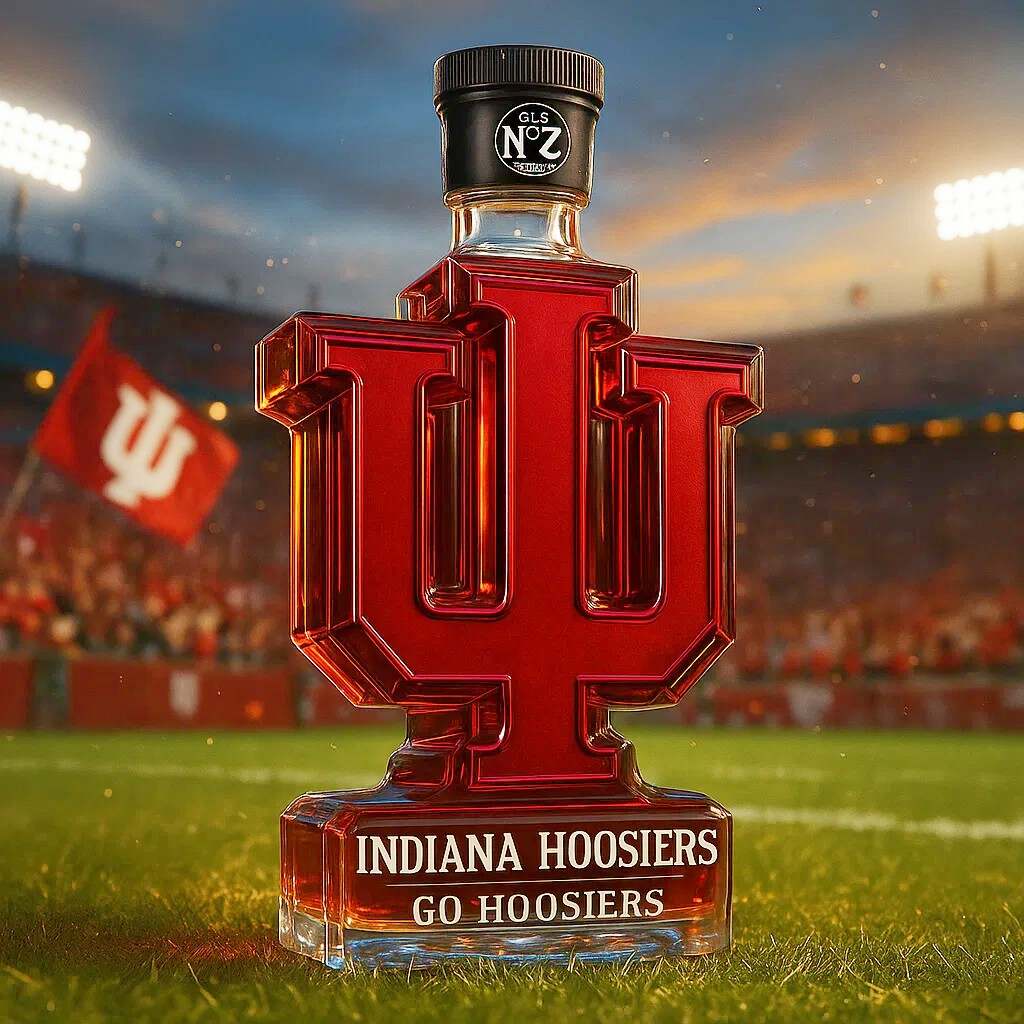 IU LOGO HOOSIERS Whiskey Bottle