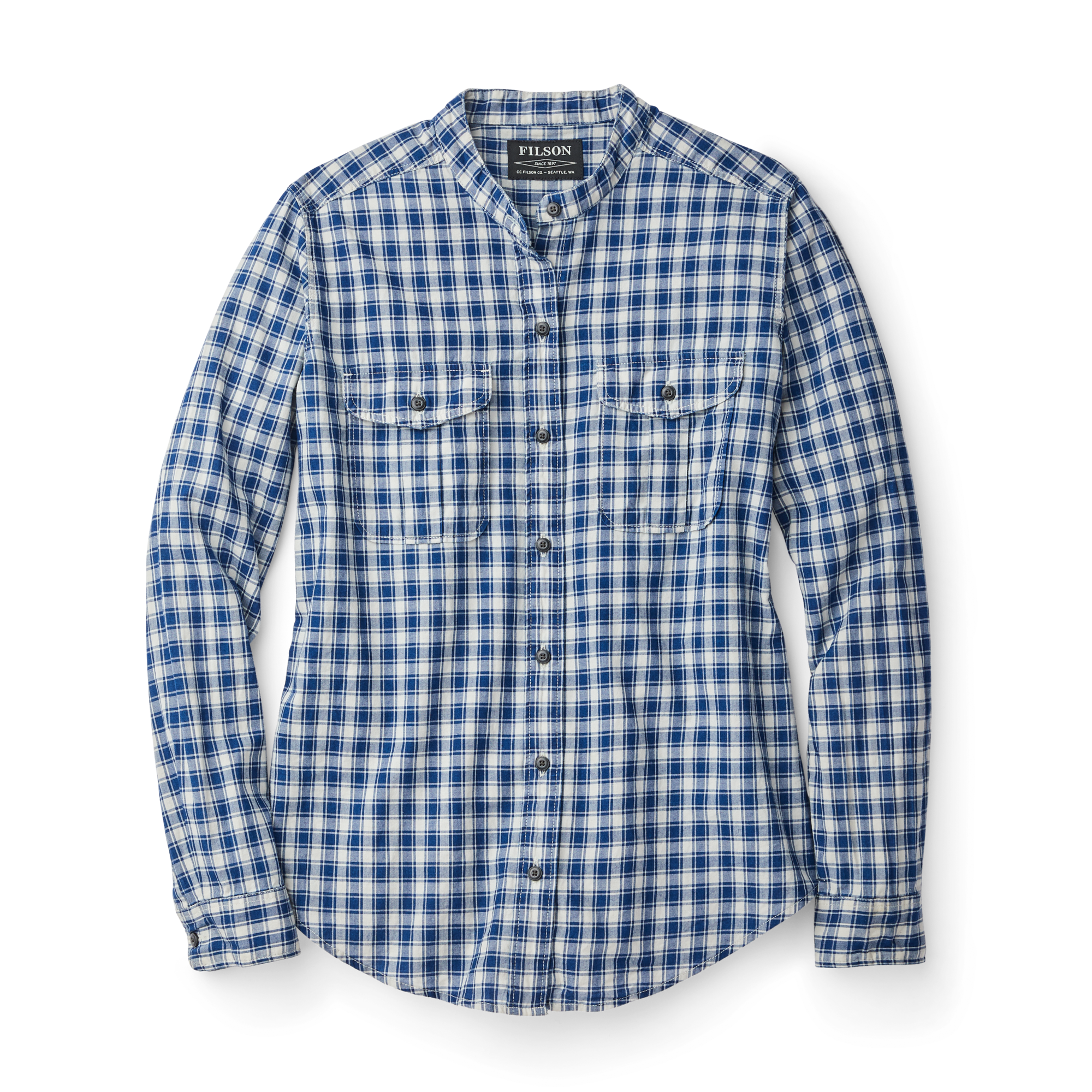 Women's Kadin Island Shirt - Indigo/cream Plaid