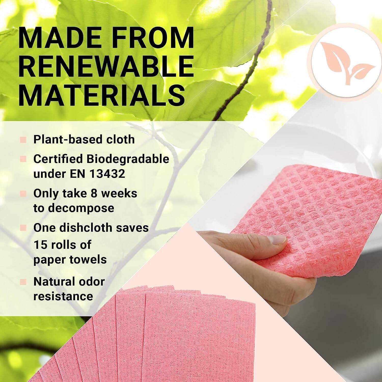 Swedish Wholesale Swedish DishCloths for Kitchen- 10 Pack Reusable Paper Towels for Counters & Dishes - Eco Friendly Cellulose Sponge Cloth - Assorted
