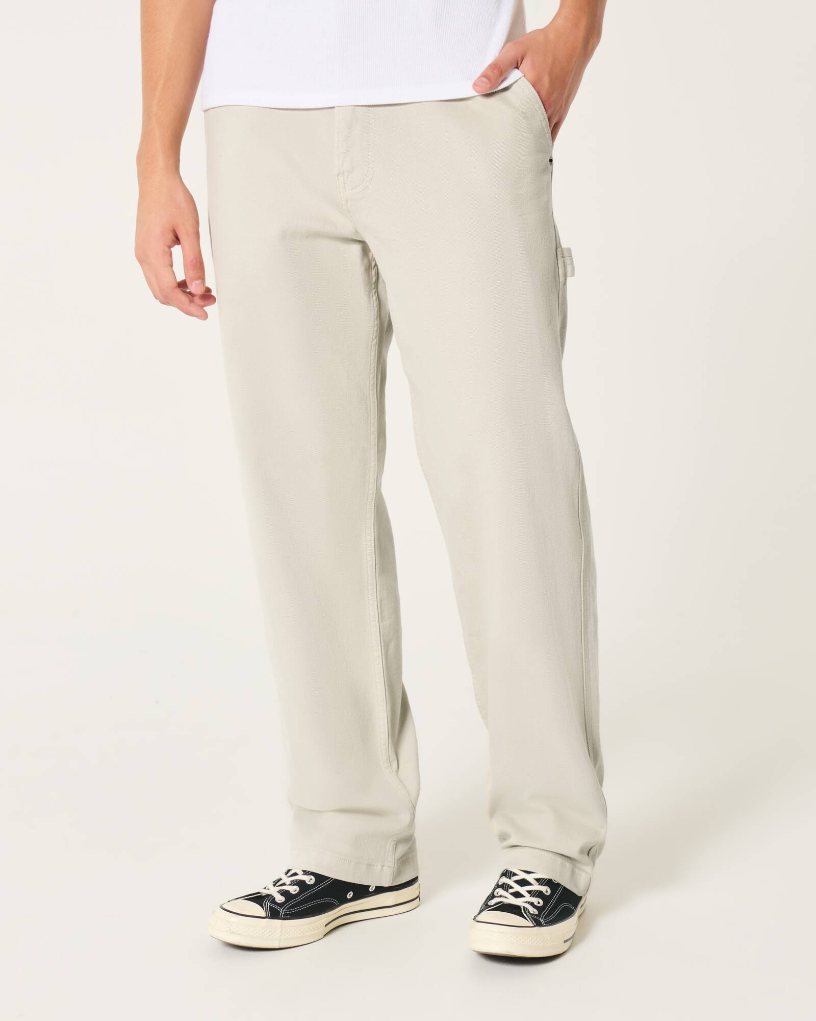 Railroad Stripe Baggy Painter Jeans