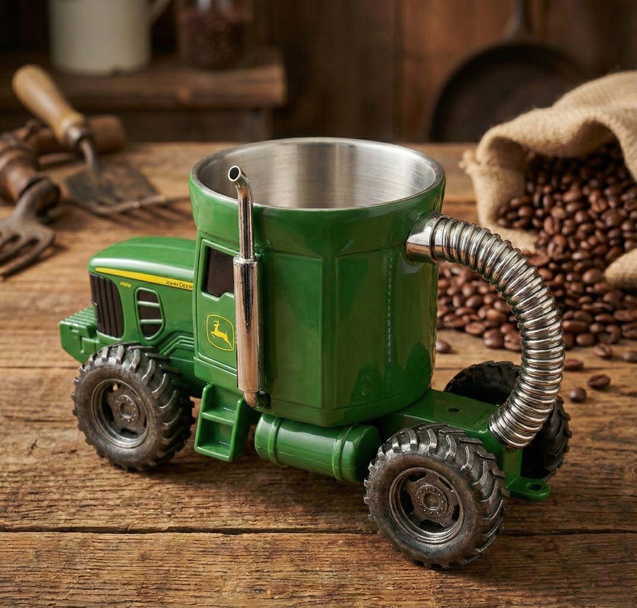 John Deere Tractor Style Stainless Steel Mug🚜☕