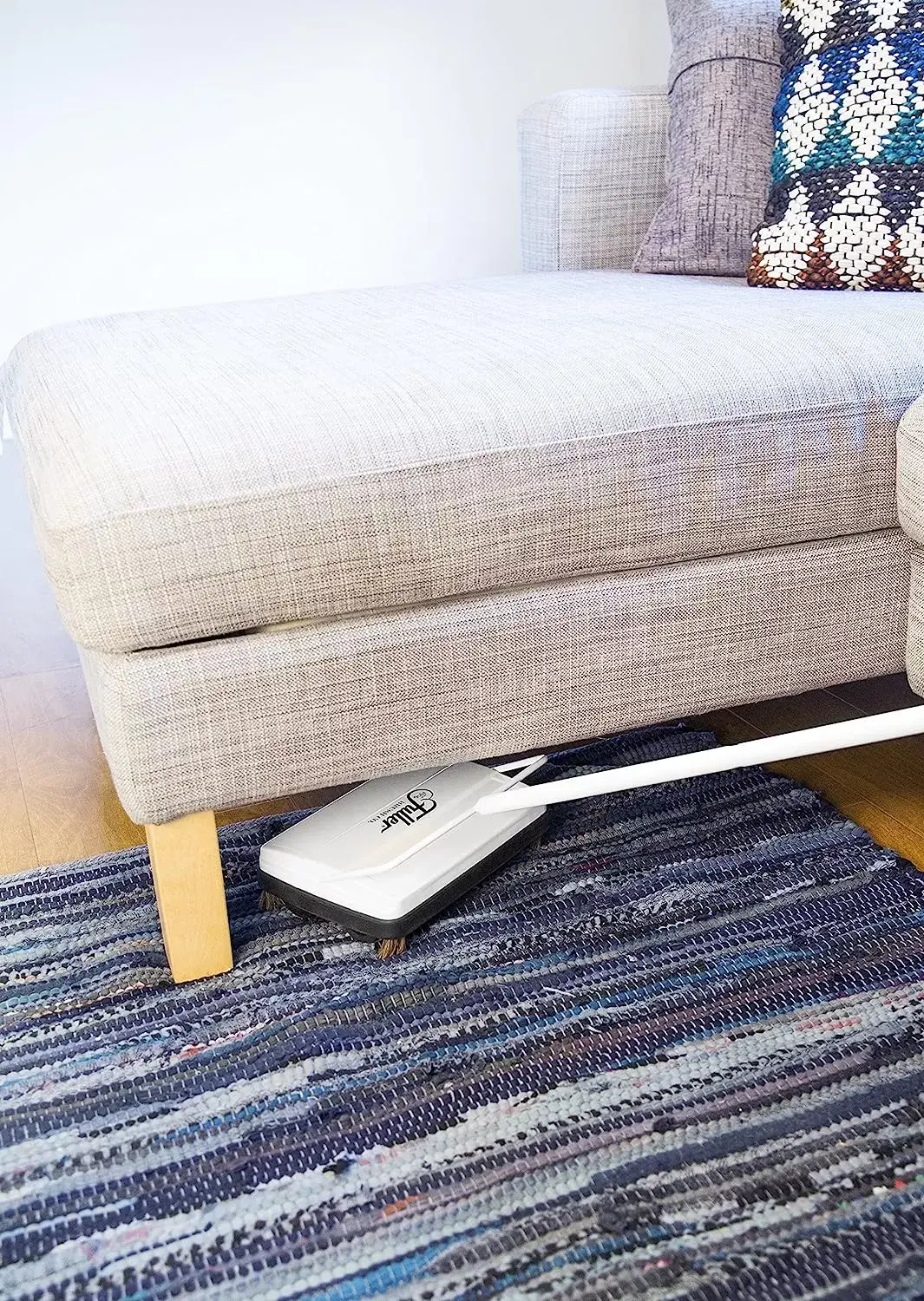 Fuller Brush 17027 Carpet & Floor Sweeper- Mini Stick Cleaner For Hardwood Surfaces, Wood Floors, Laminate, Tile- Small & Portable For The Home Or Office - Cleans Dust Pet Hair- Electrostatic & Silent