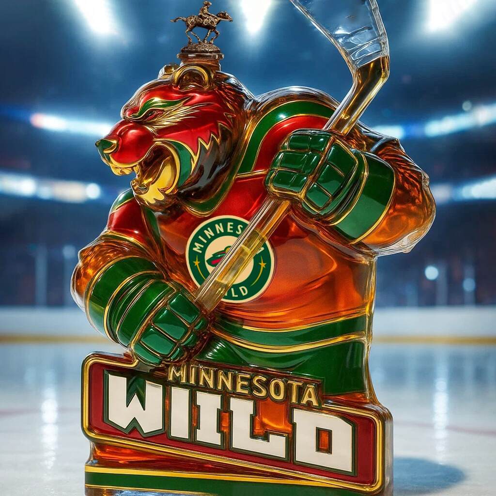 Minnesota Wild Mascot Whisky Bottle