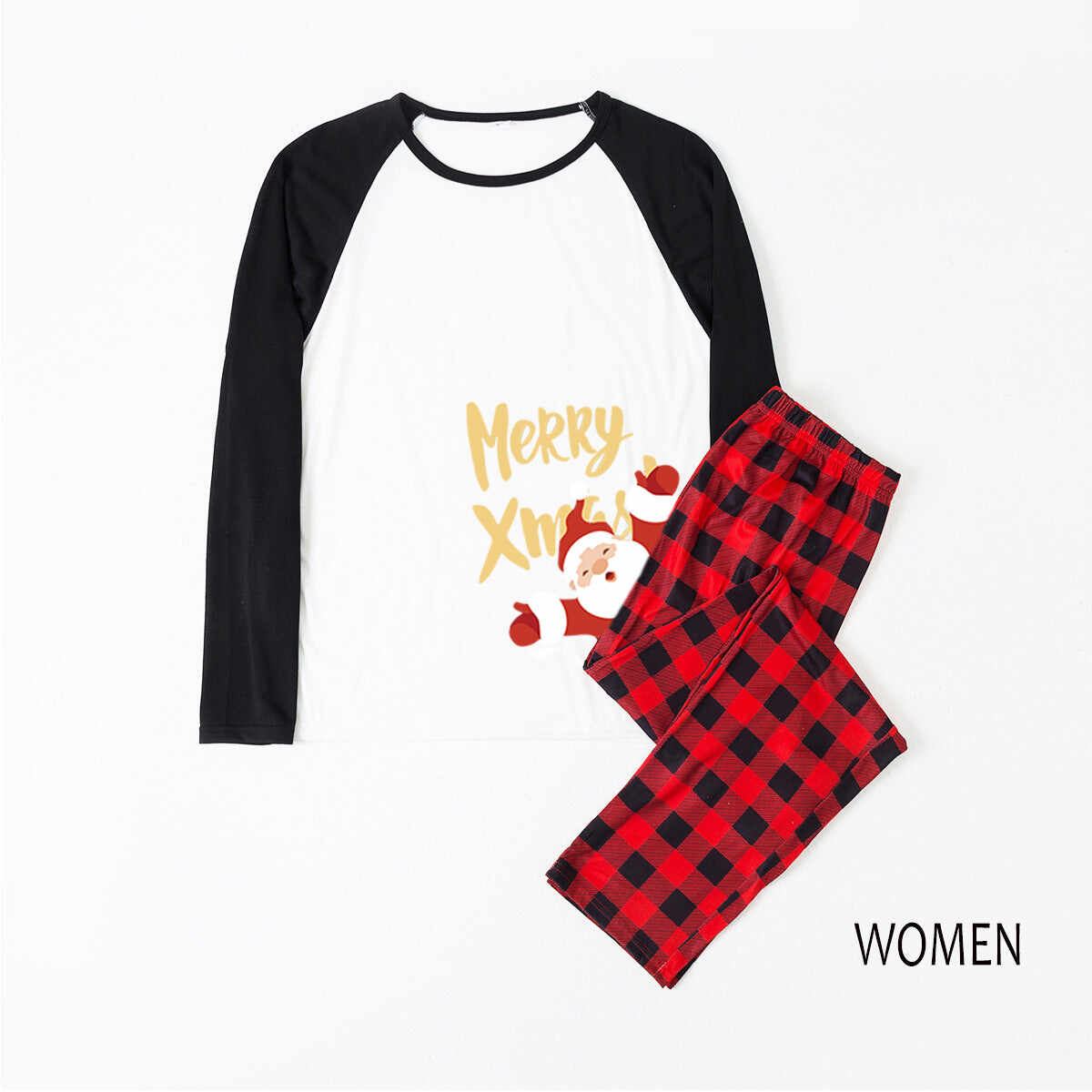 Family Parent-Child Merry Christmas Santa Patterned Pajamas Sets