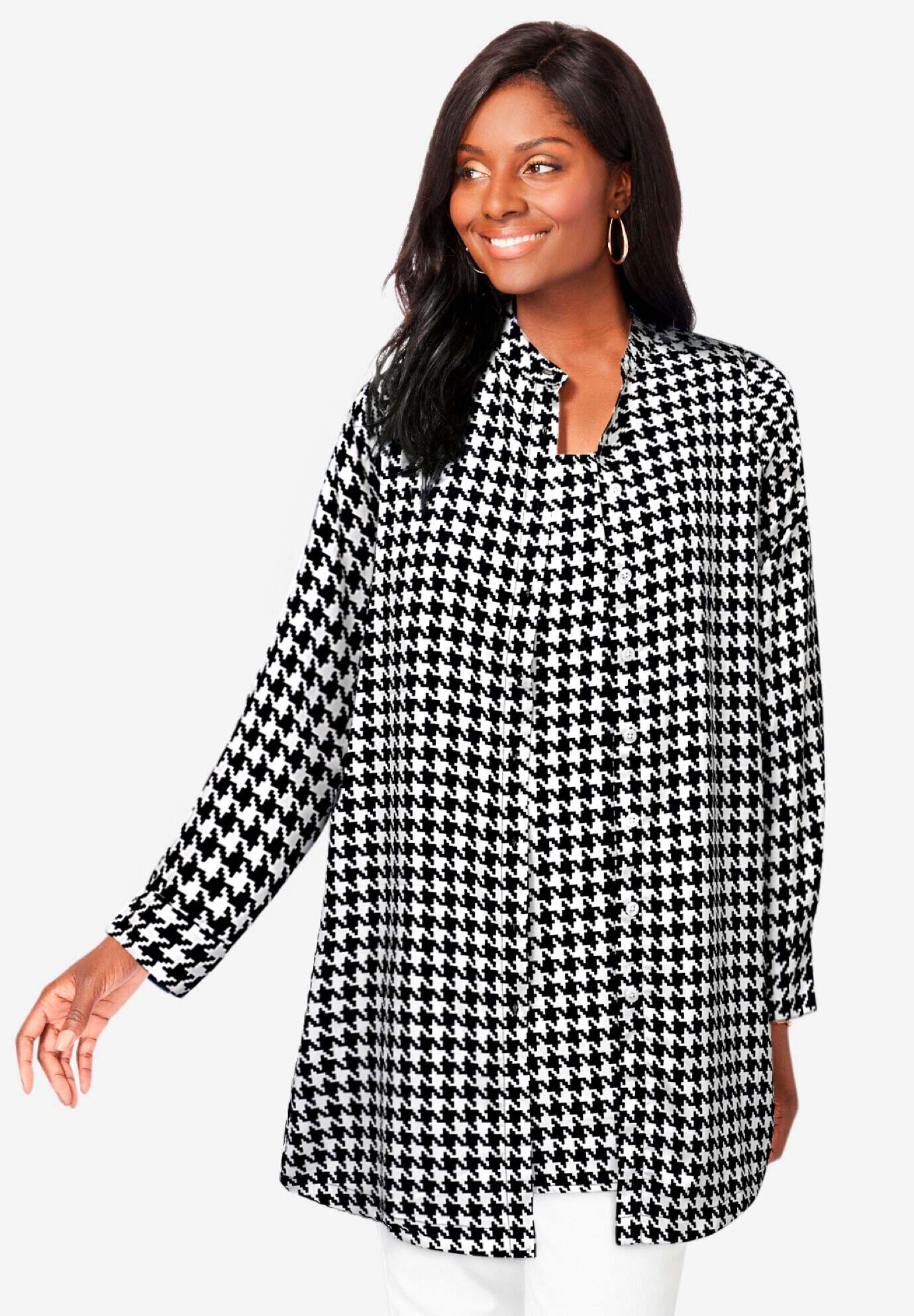 Georgette Button Front Tunic