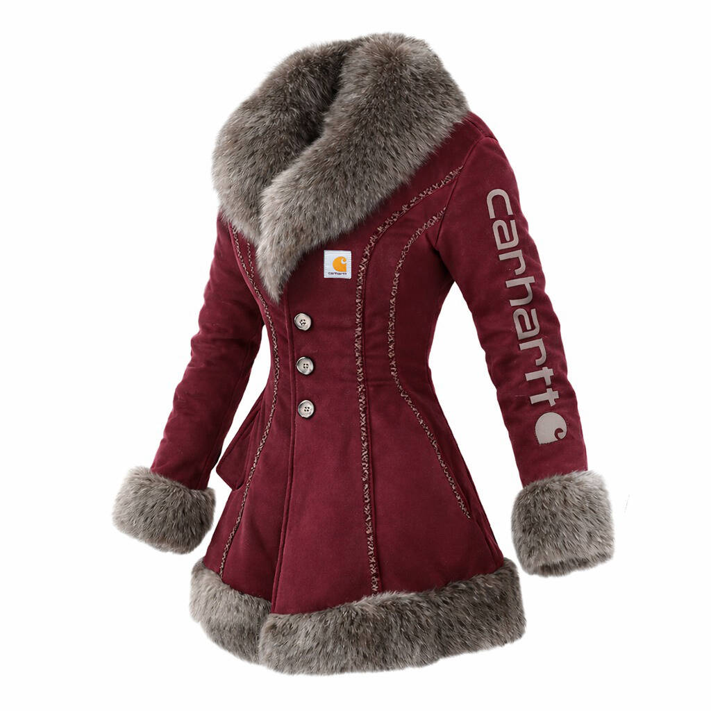 Women's Retro Mid-Length Fur Collar A-Line Coat