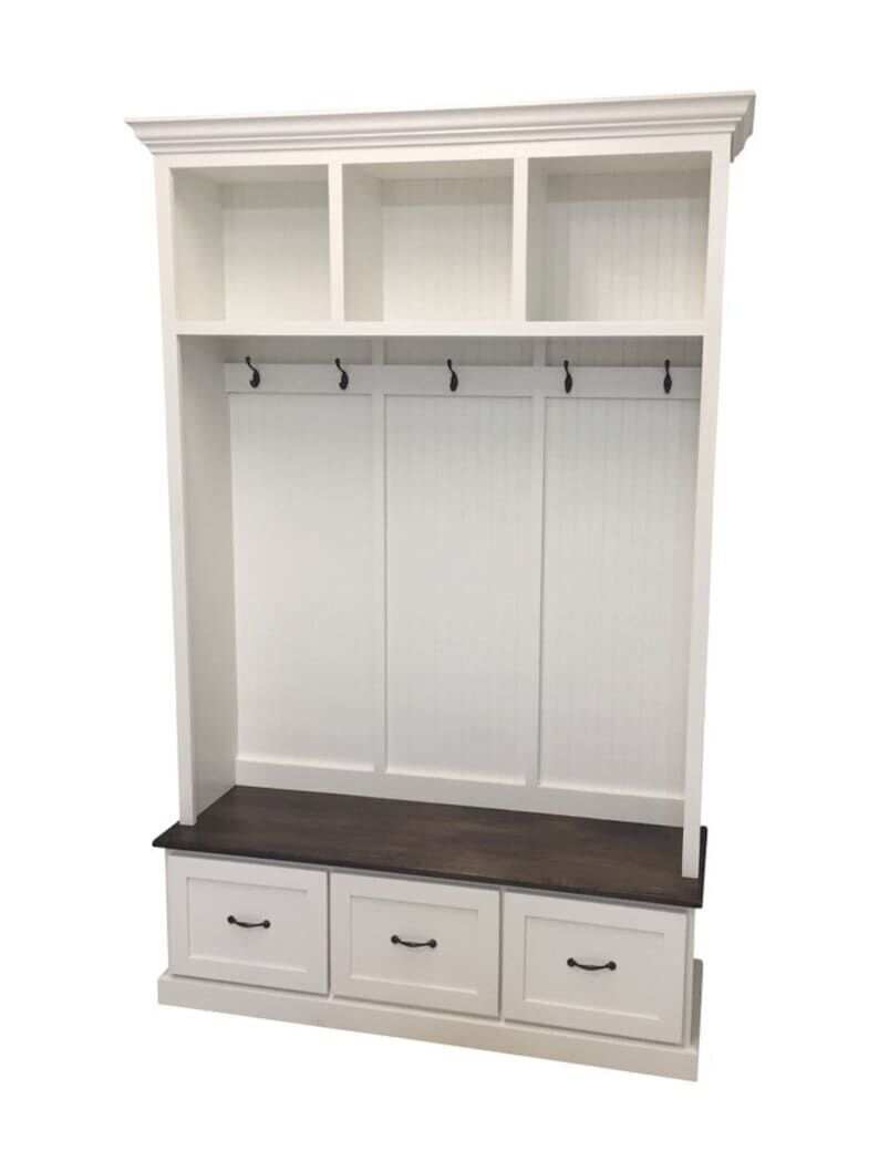 GEORGIA 3 section Entryway storage bench hall tree