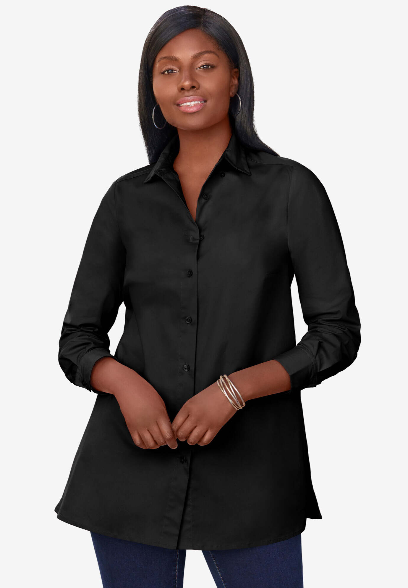 Stretch Poplin Tunic