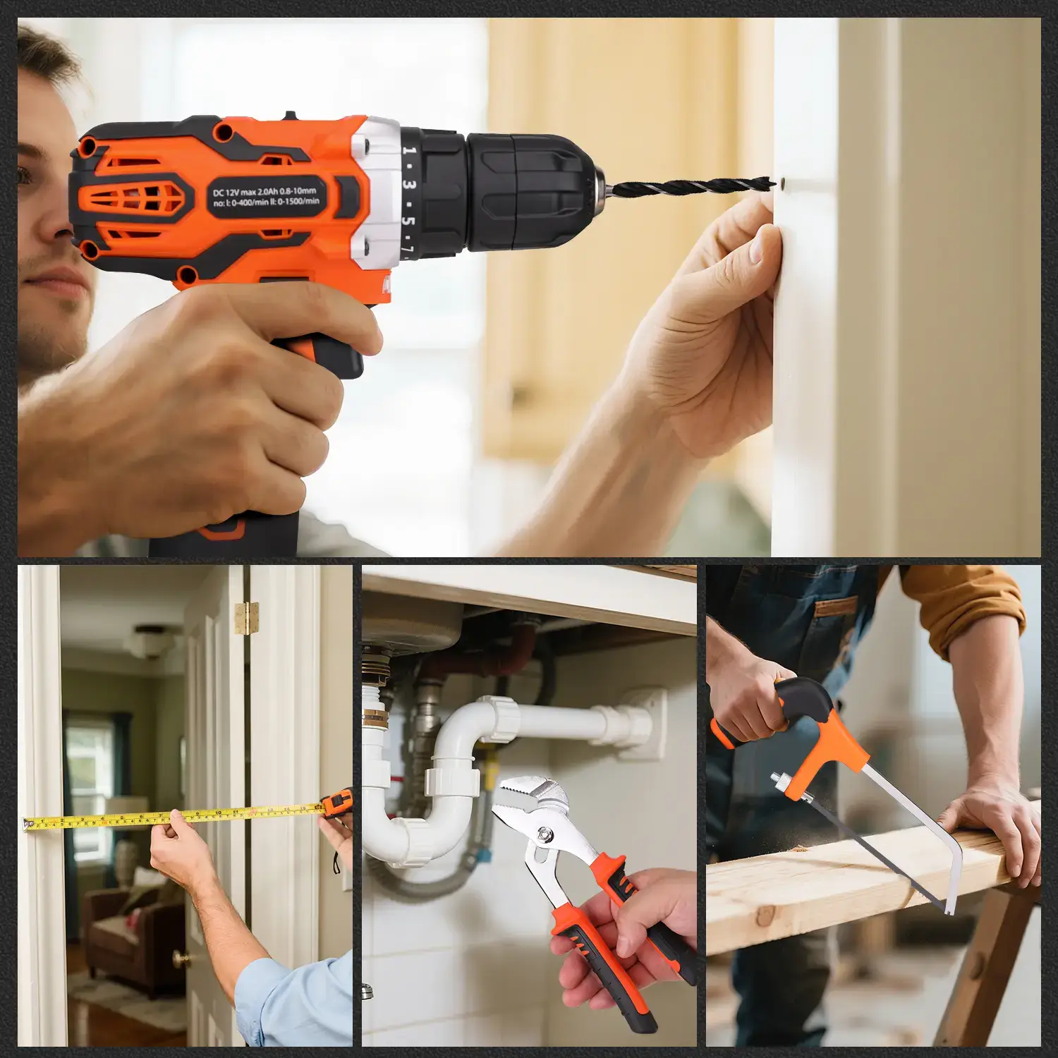 255-Piece Tool Set - Tool Kit with 12V Cordless Drill Driver, Toolbox Storage Case with Drawer, General Household Drill Set for DIY Projects, Home Repairs, Handyman