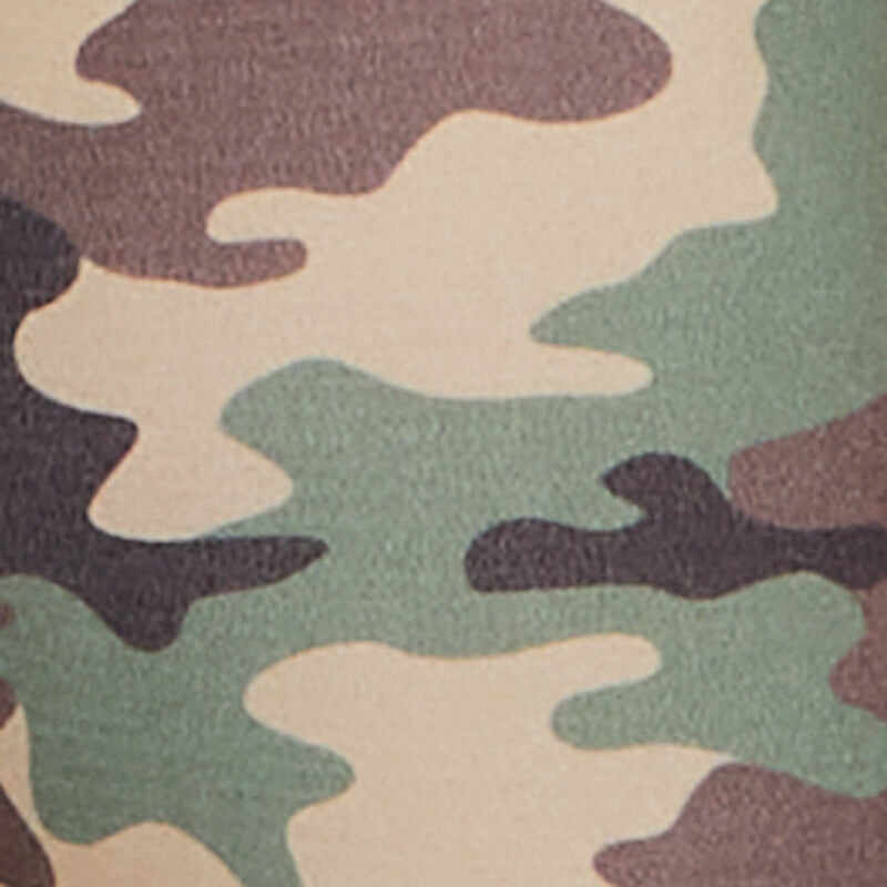 Camouflage Mock Neck Jacket with Thumb Holes