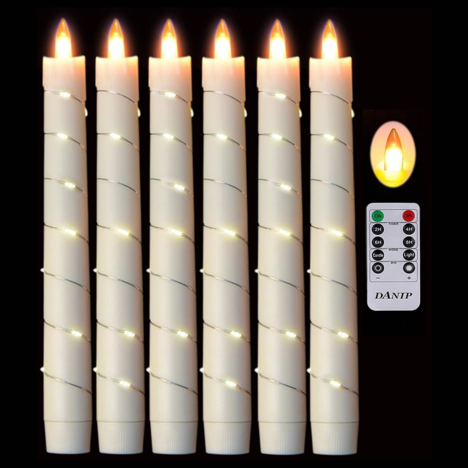 💥ON SALE💥3-Pack LED flameless Candle With Embedded Star Light String, Button Remote Control✨