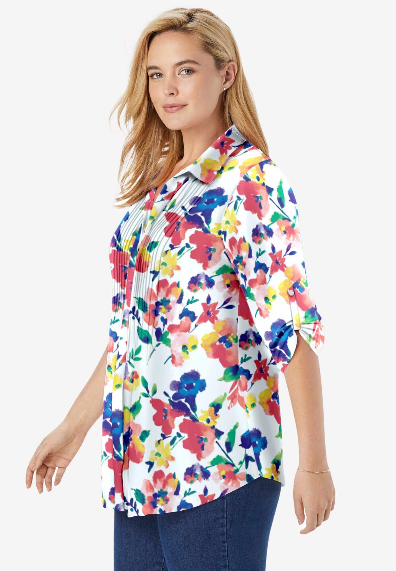 Pintucked Tunic Blouse