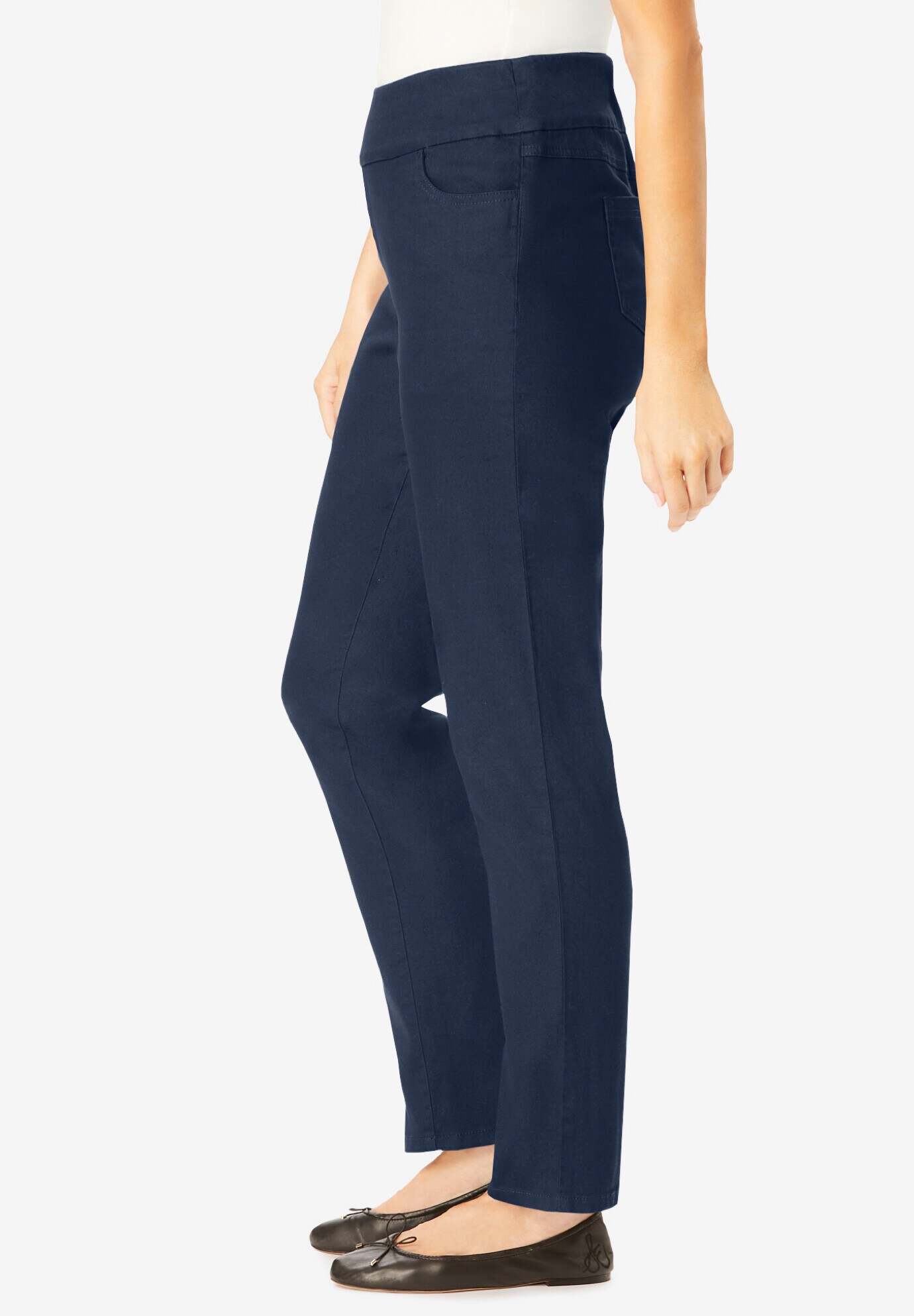 Flex-Fit Pull-On Straight-Leg Jean