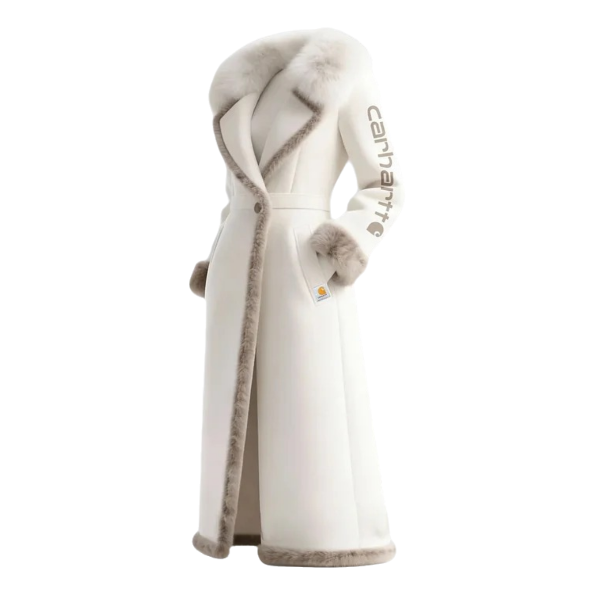 Women's Retro Fur Collar Long Wool Coat