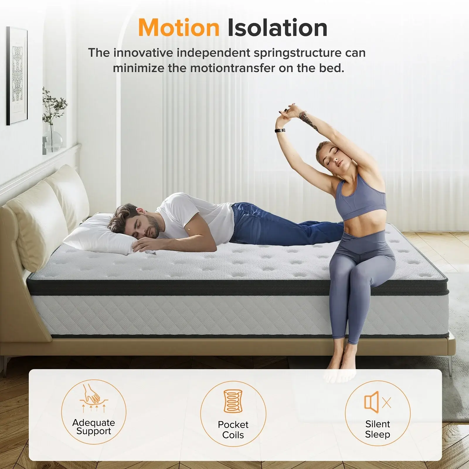 SweDrea 12 in. Firm Hybrid Memory Foam Mattress with CertiPUR-US and Oeko-TEX , Featuring Reinforced Springs.