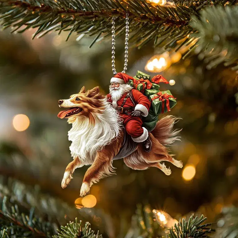 Santa and Animal Ornament