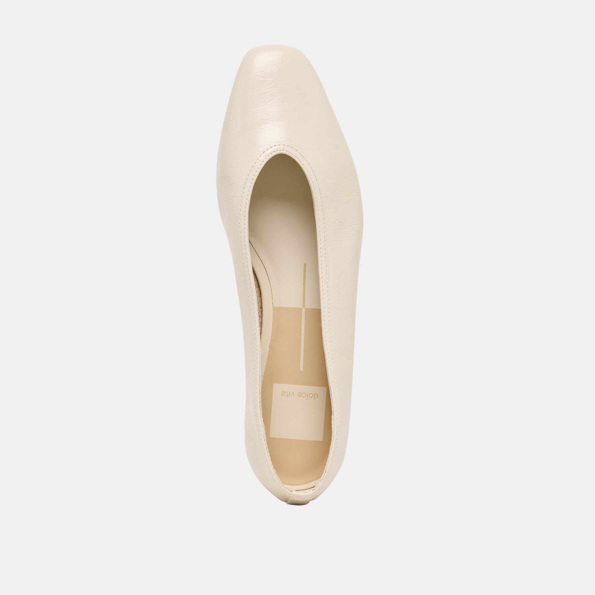 CARET BALLET FLATS BONE LEATHER