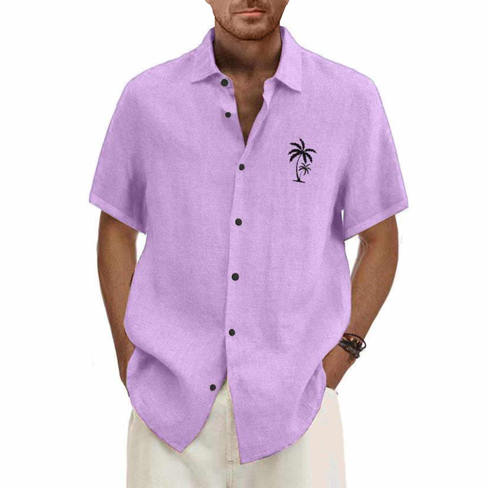 Classic Beach Men Polo Shirt Collar Short Sleeved Work Shirts for Men