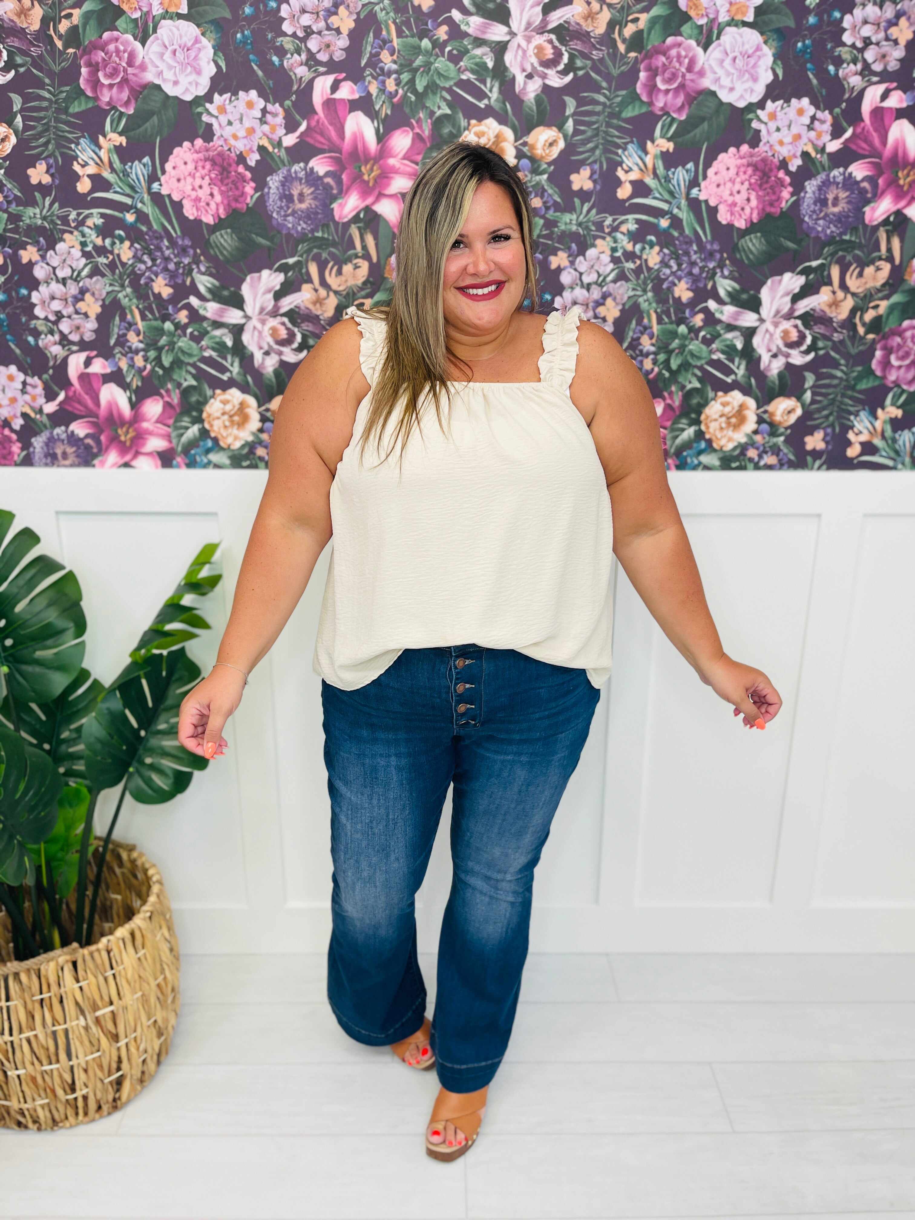 REG/CURVY Flare Affair Button Fly Trouser Flare