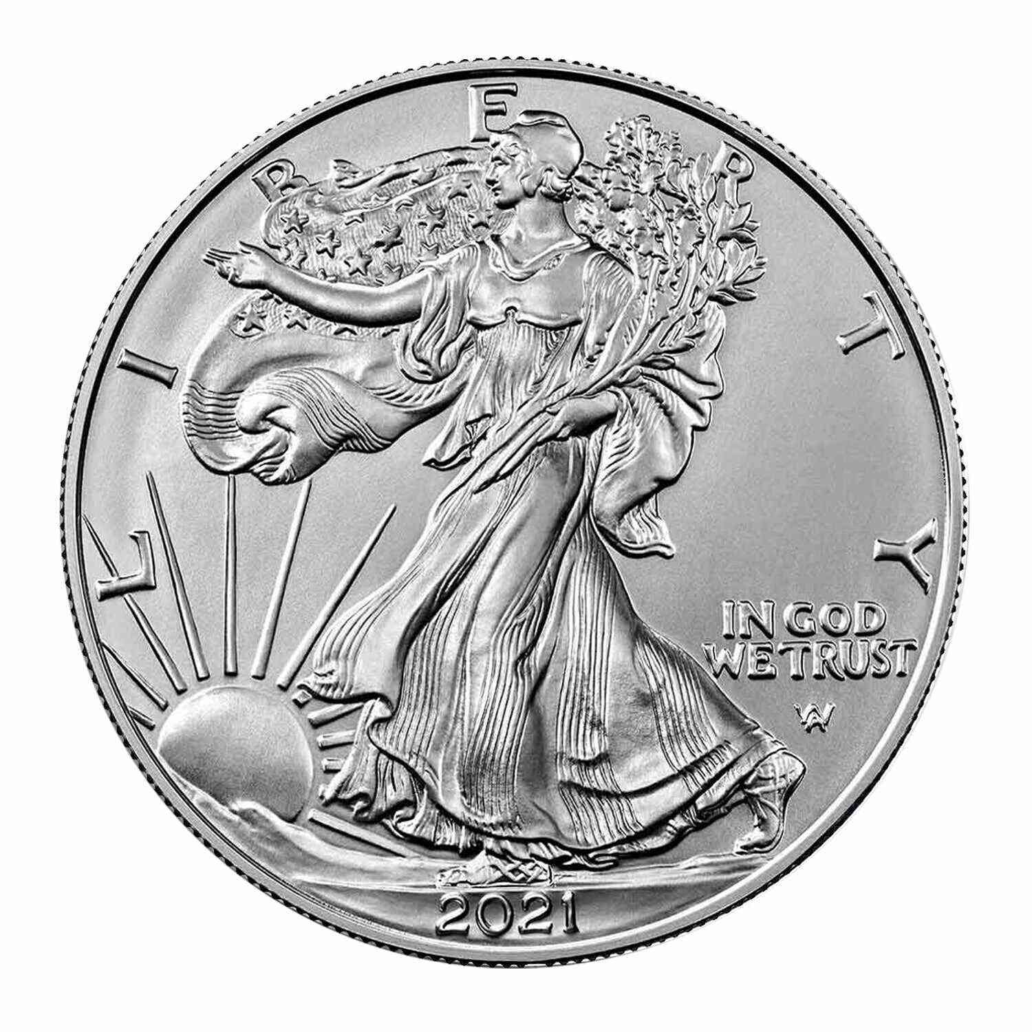 2021 $1 American Silver Eagle Brilliant Uncirculated (BU) - Type 2