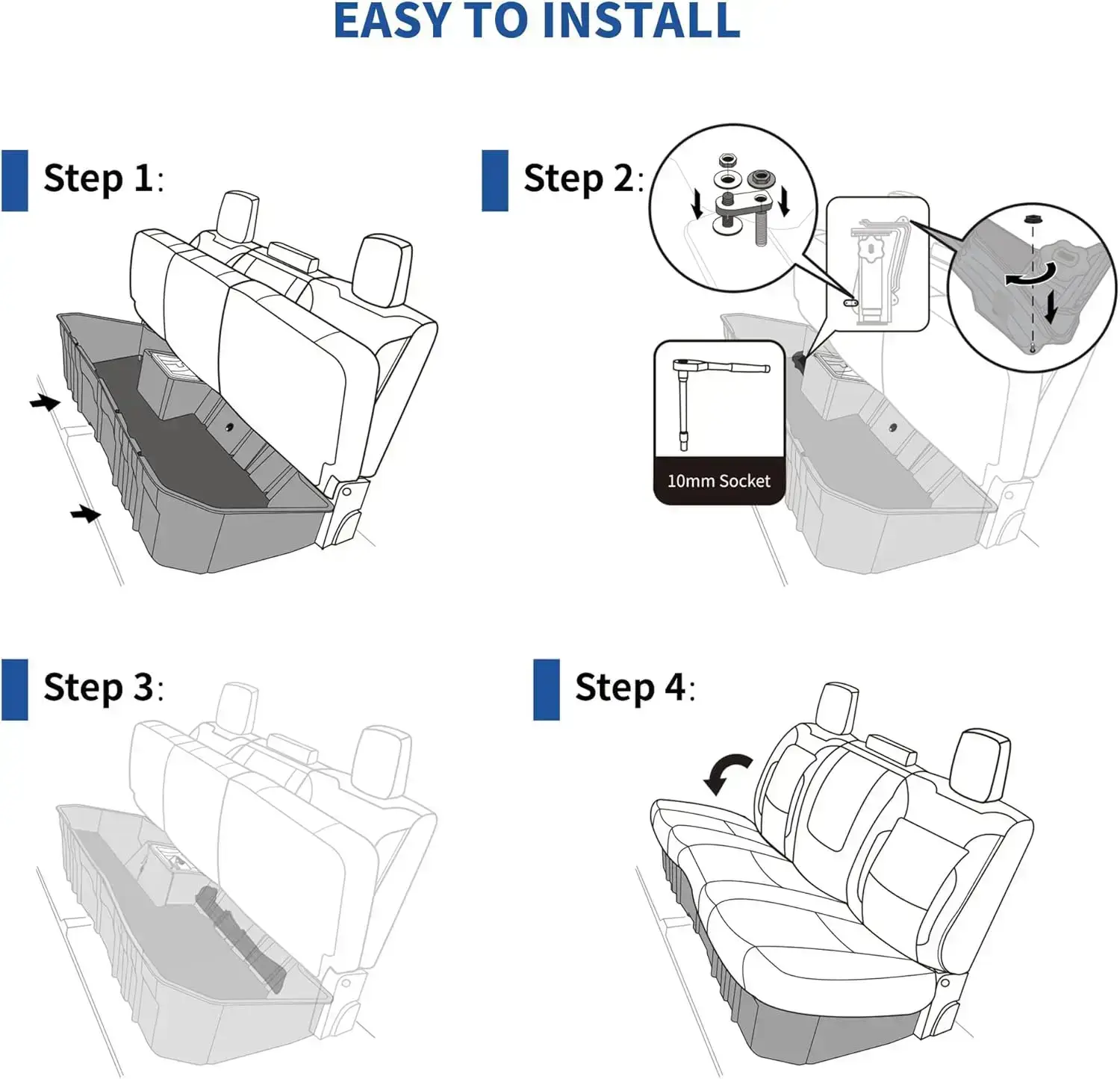 2-in-1 Underseat Storage Box for 2019-2026 Chevy Silverado & GMC Sierra