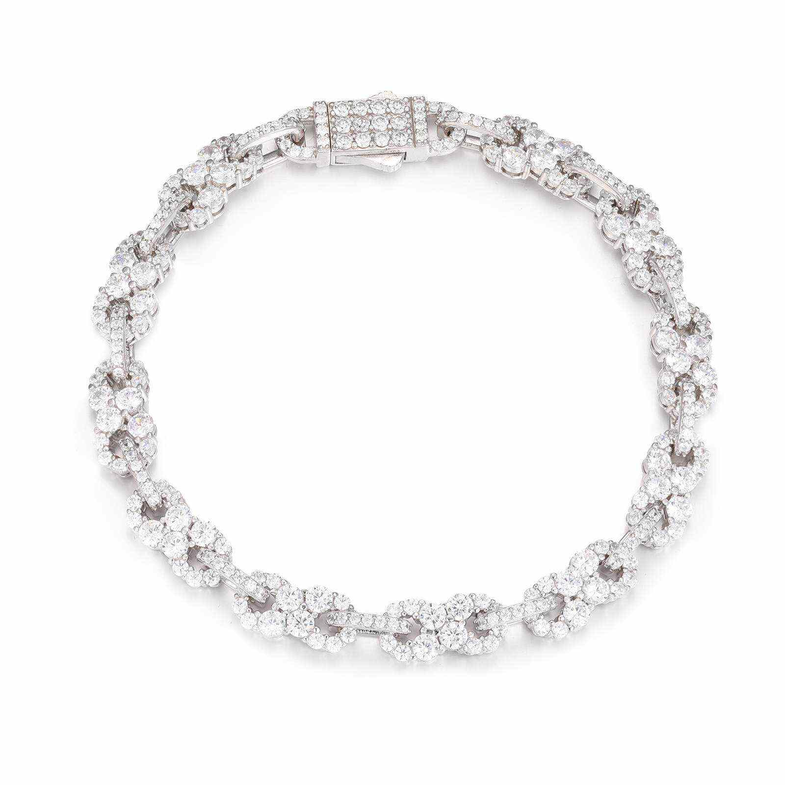 TestTest 10mm S925 Moissanite Infinity Cuban Link Bracelet