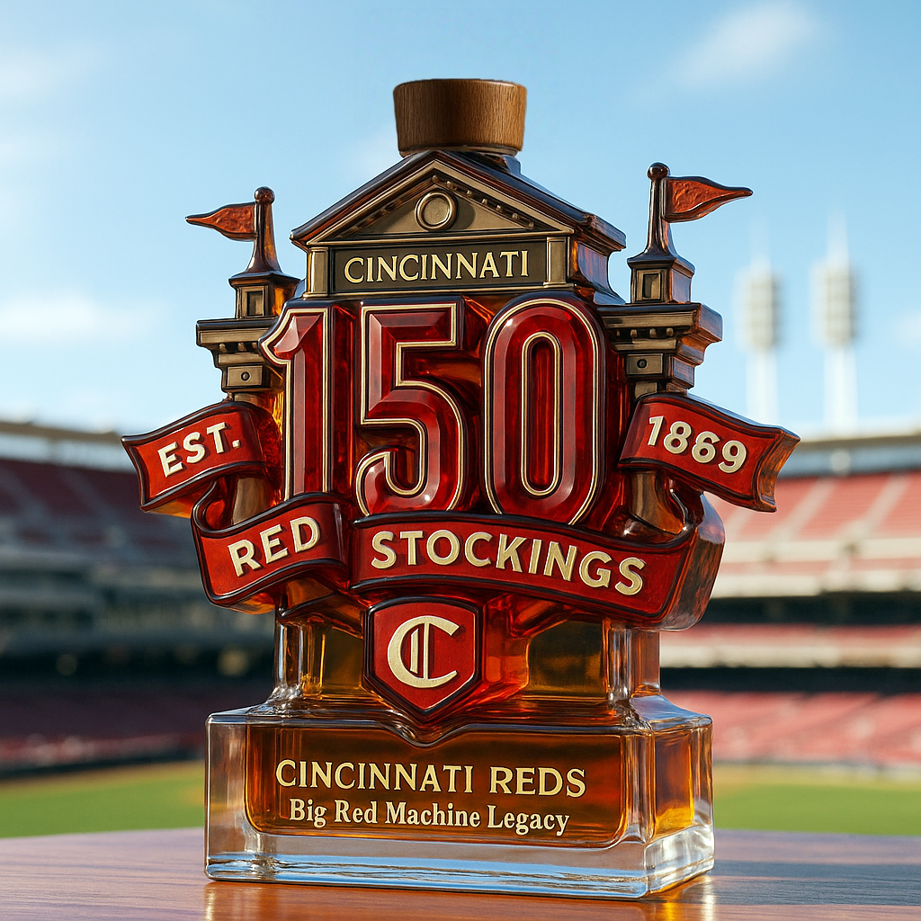 Cincinnati Reds Commemorative Whiskey Bottle