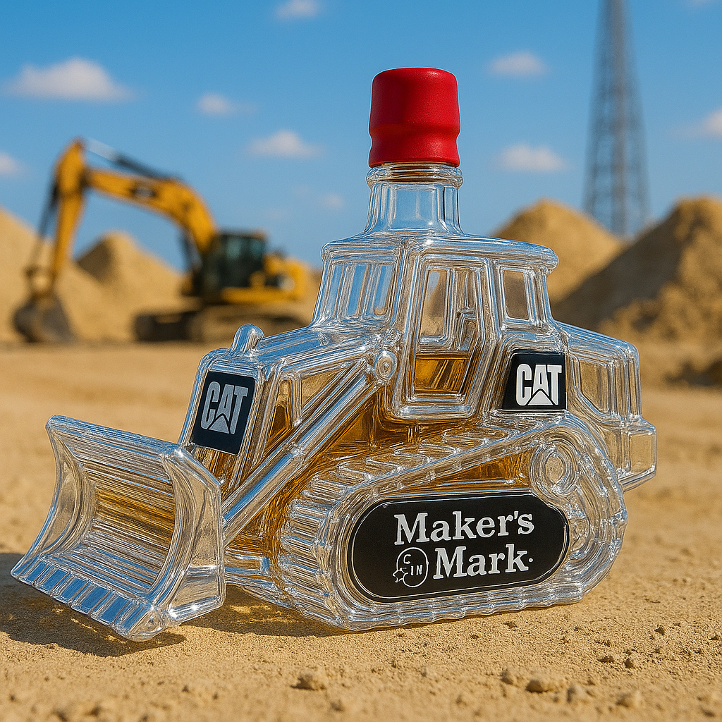 Caterpillar Bulldozer Whiskey Bottle