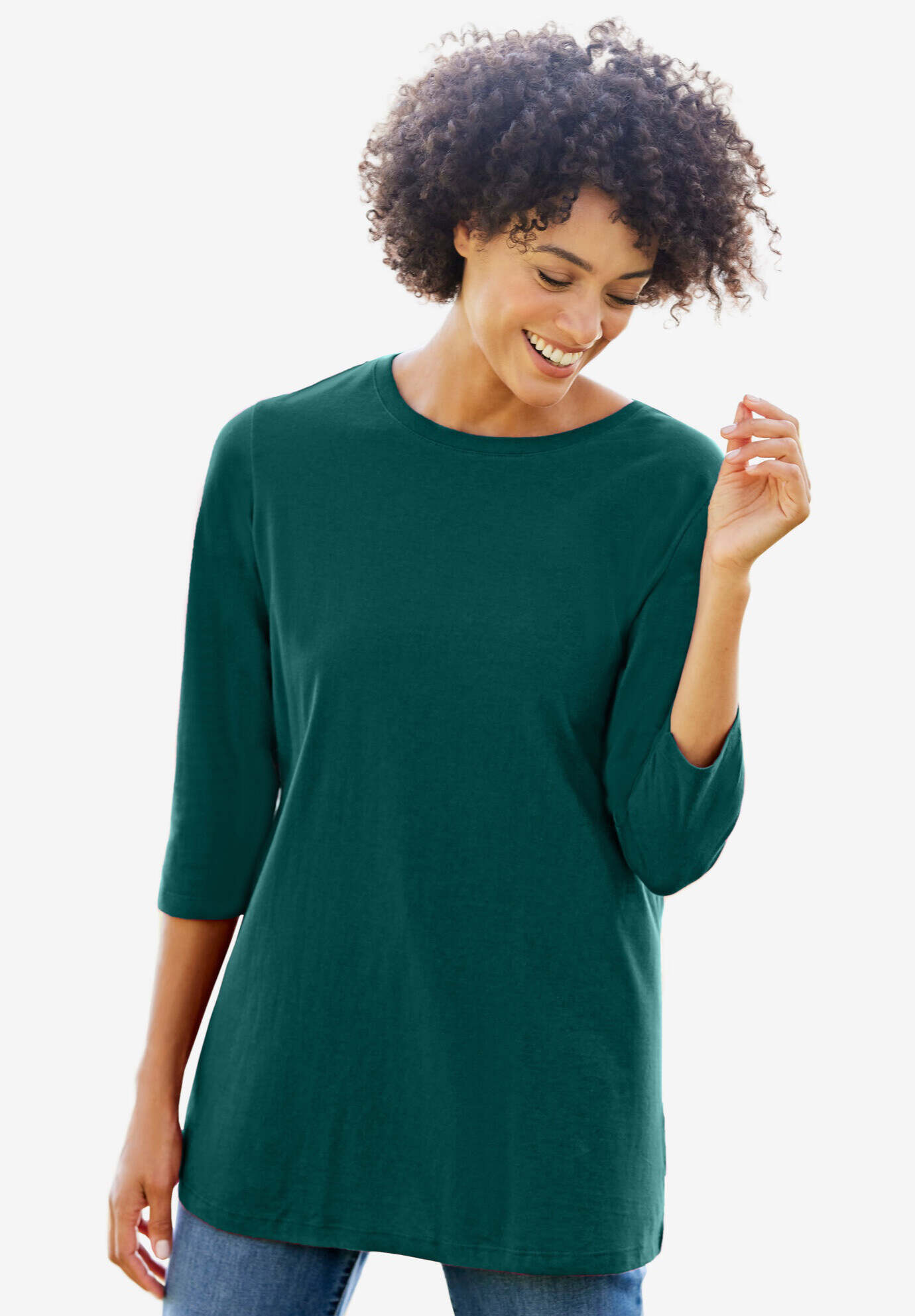 Perfect Three-Quarter Sleeve Crewneck Tee
