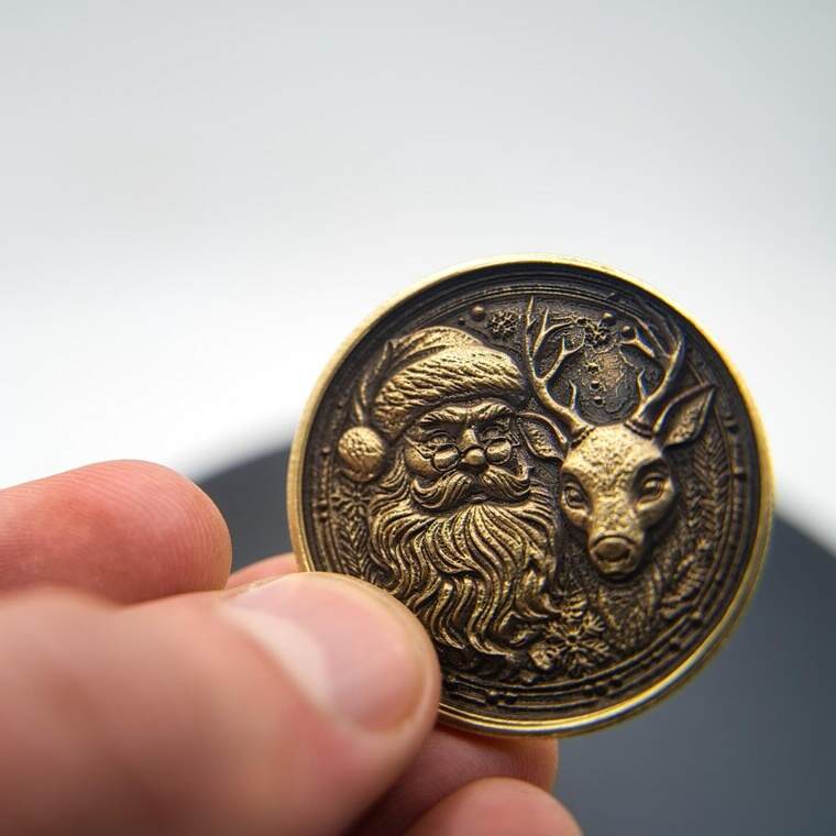 Santa and Rudolf Christmas Collectable Coin