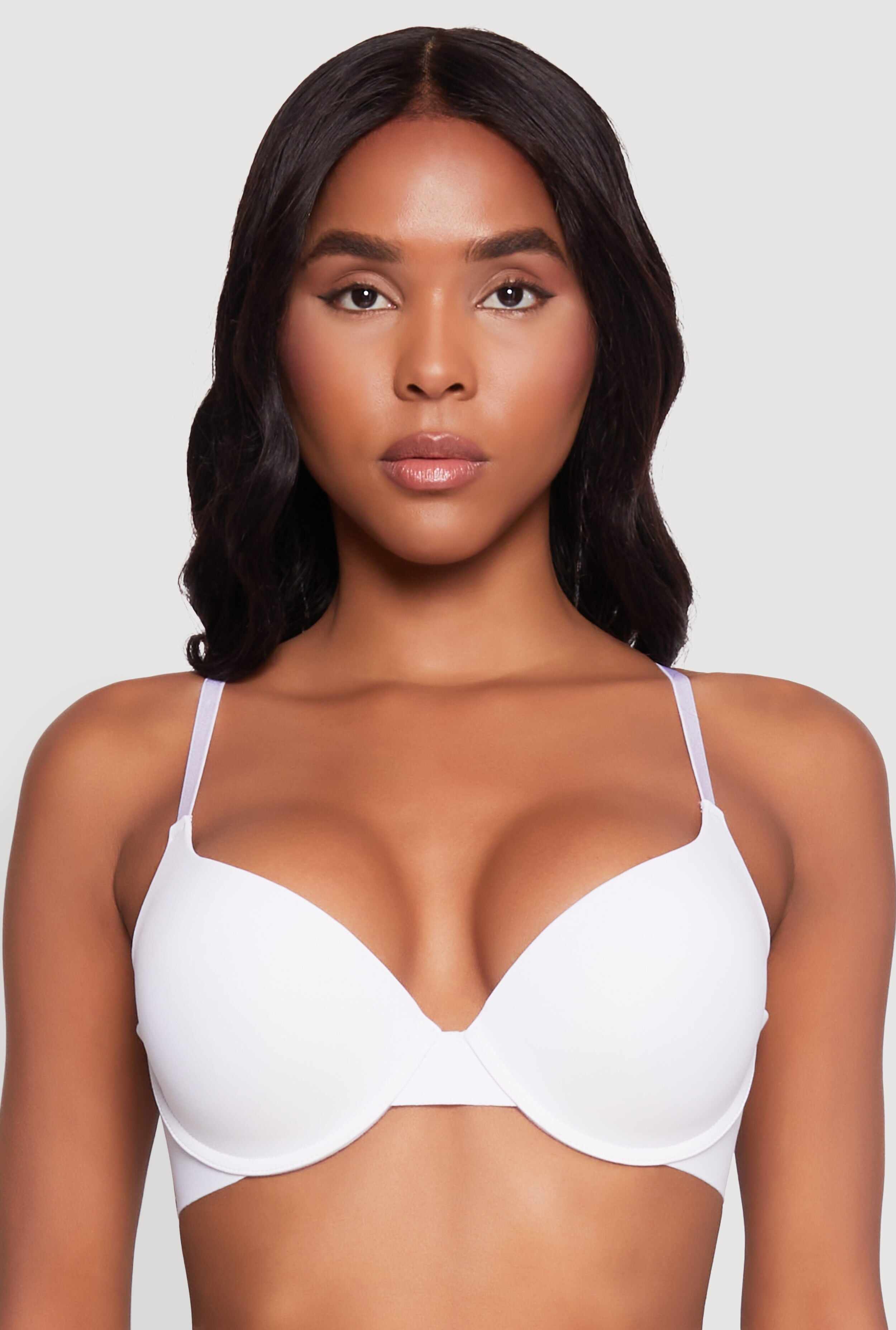 Padded Push Up Plunge Bra with Adjustable Straps
