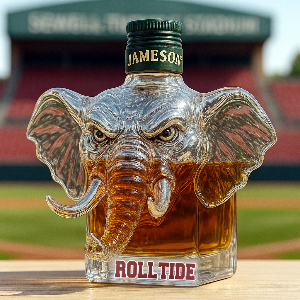 University of Alabama Big Al Whiskey Bottle