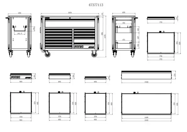 🔥Last Day Limited To 96 Units Only $56.87🔥Factory Clearance Mobile Roller Cab With 13 DRAWERS 5