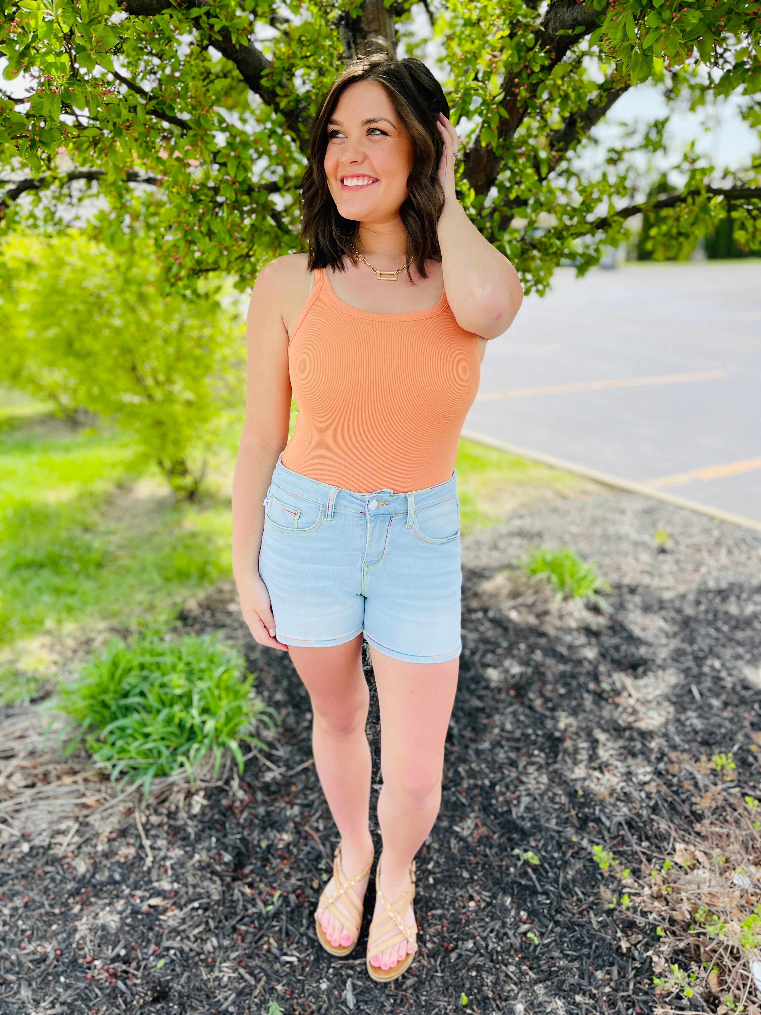 PLUS/REG Make Me Happy Rainbow Thread Shorts