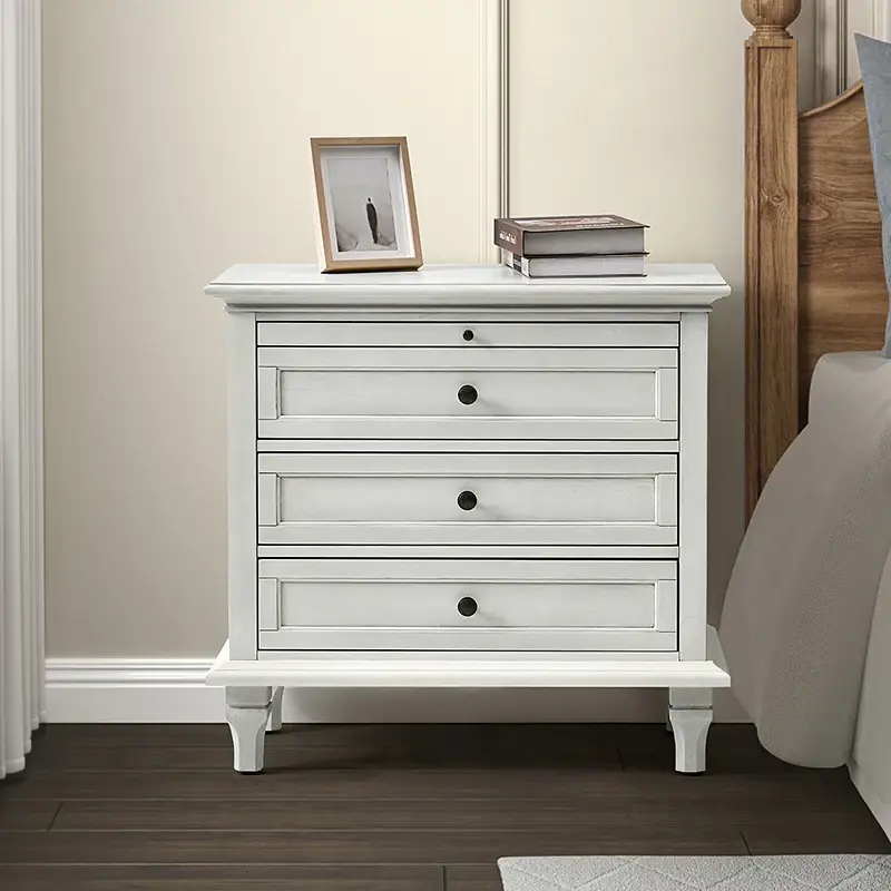 Galatea 3 - Drawer Nightstand Chest with Built-In Outlets