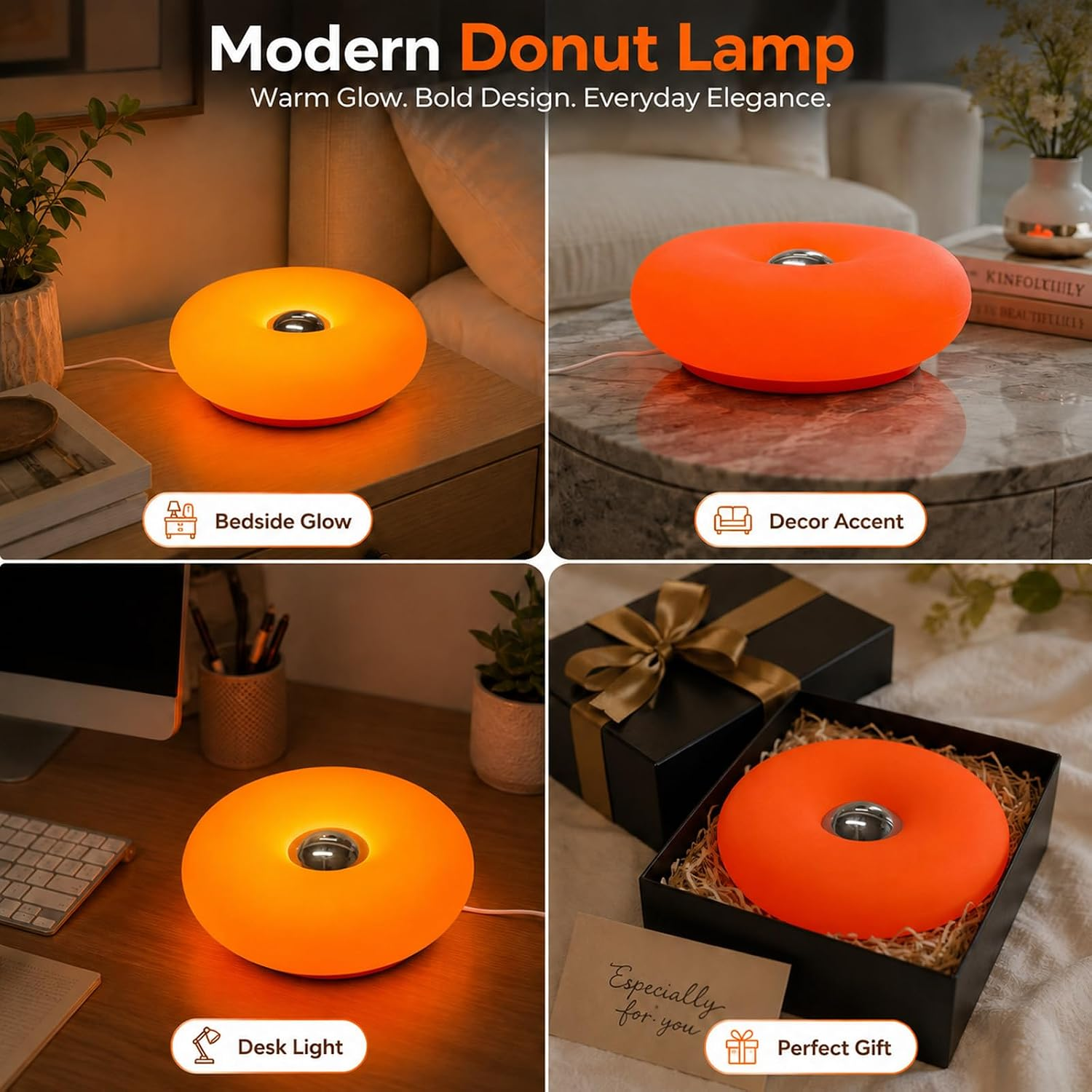 🔥Last Day 69% OFF✨ Acrylic-Orange Donut Mood Lamp