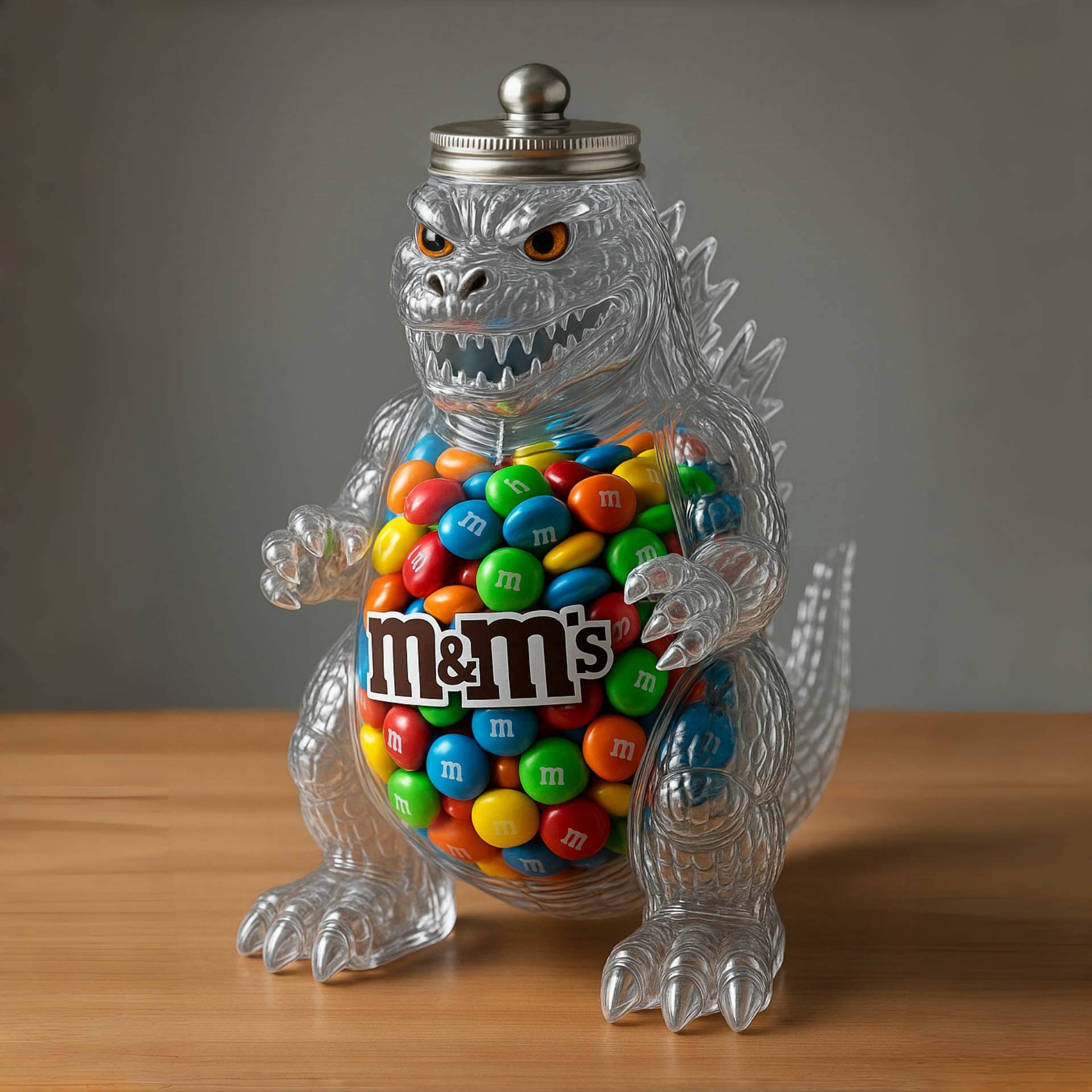 Godzilla candy jar