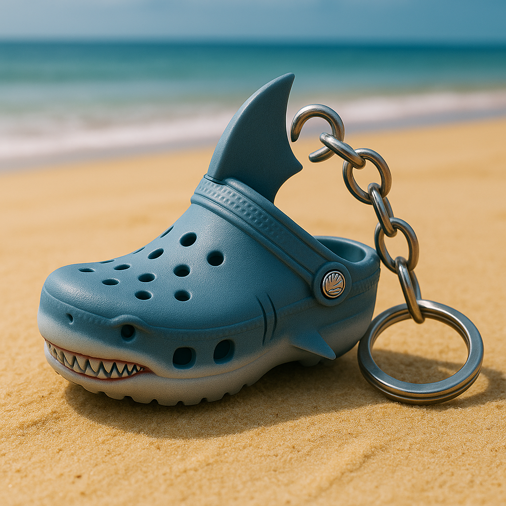Mini Shark Crocs Keychain