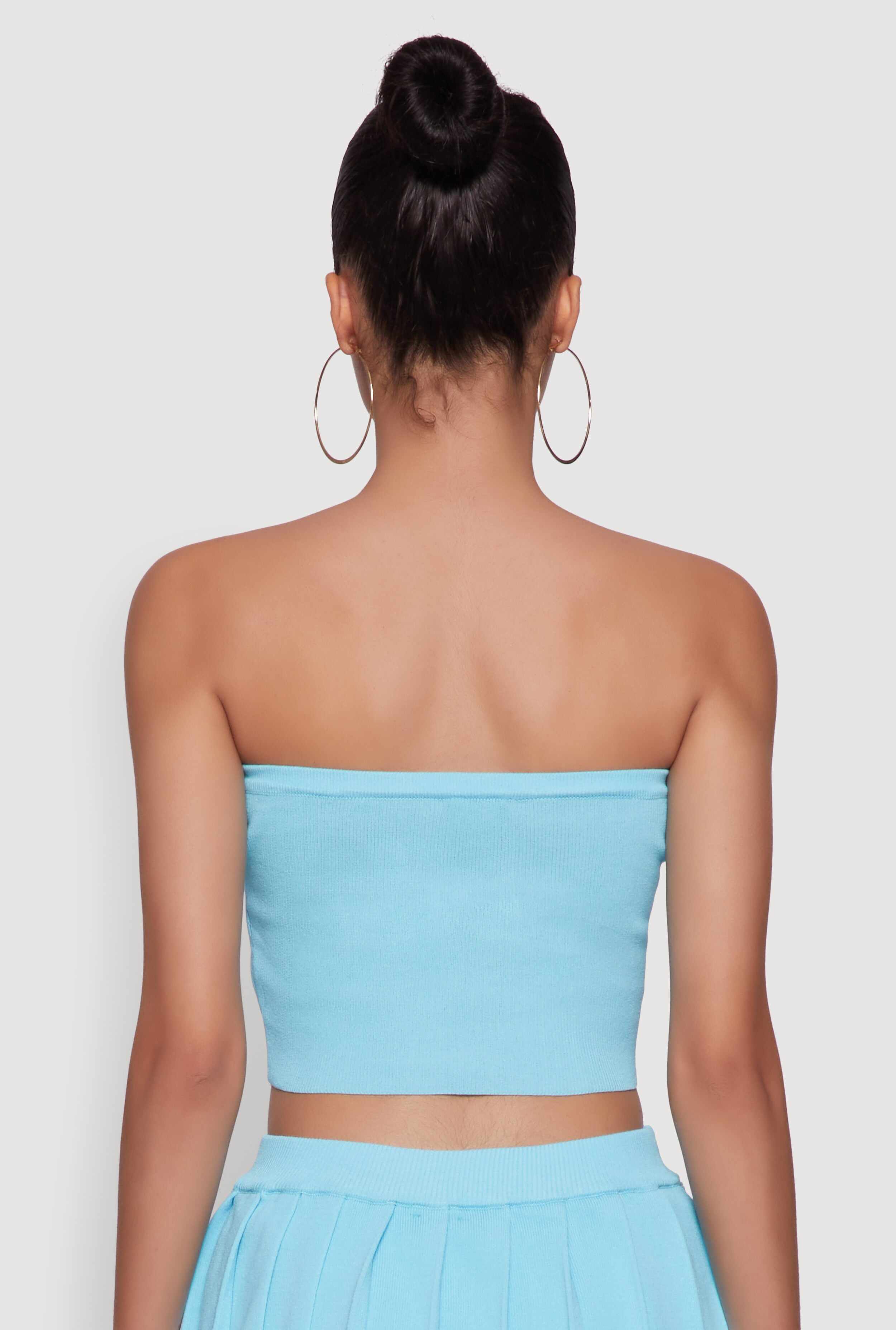 Daisy Rib Knit Cropped Tube Top