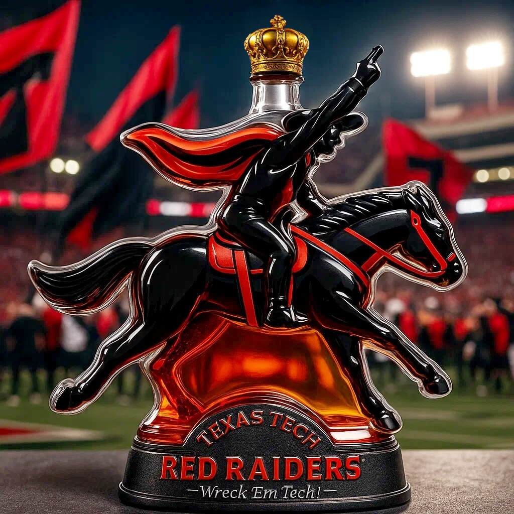 TEXAS TECH Masked Rider Limited Edition Whiskey Bottle