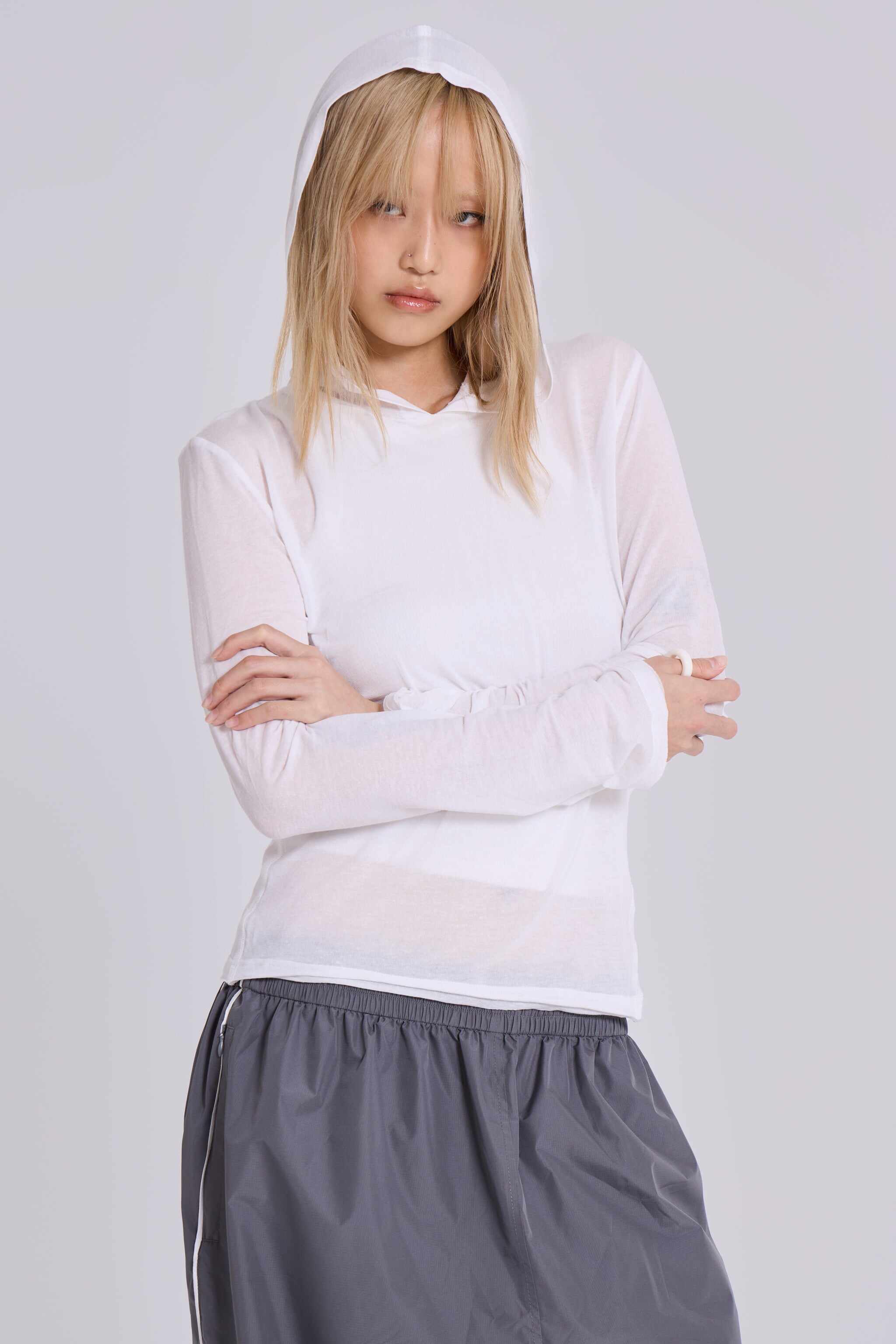 White Marl Mist Hoodie