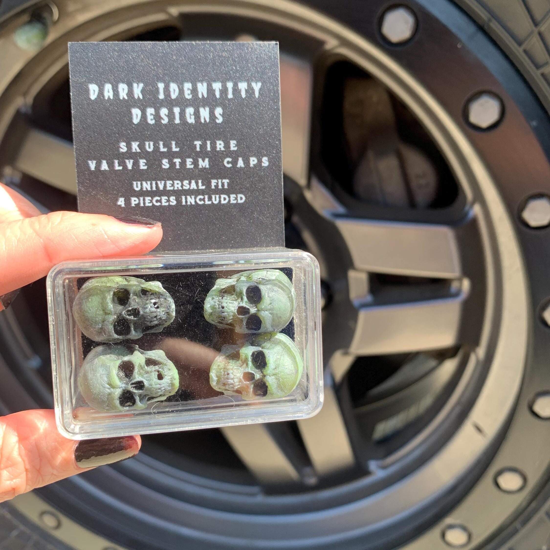 Skull Tire Valve Stem Caps Set