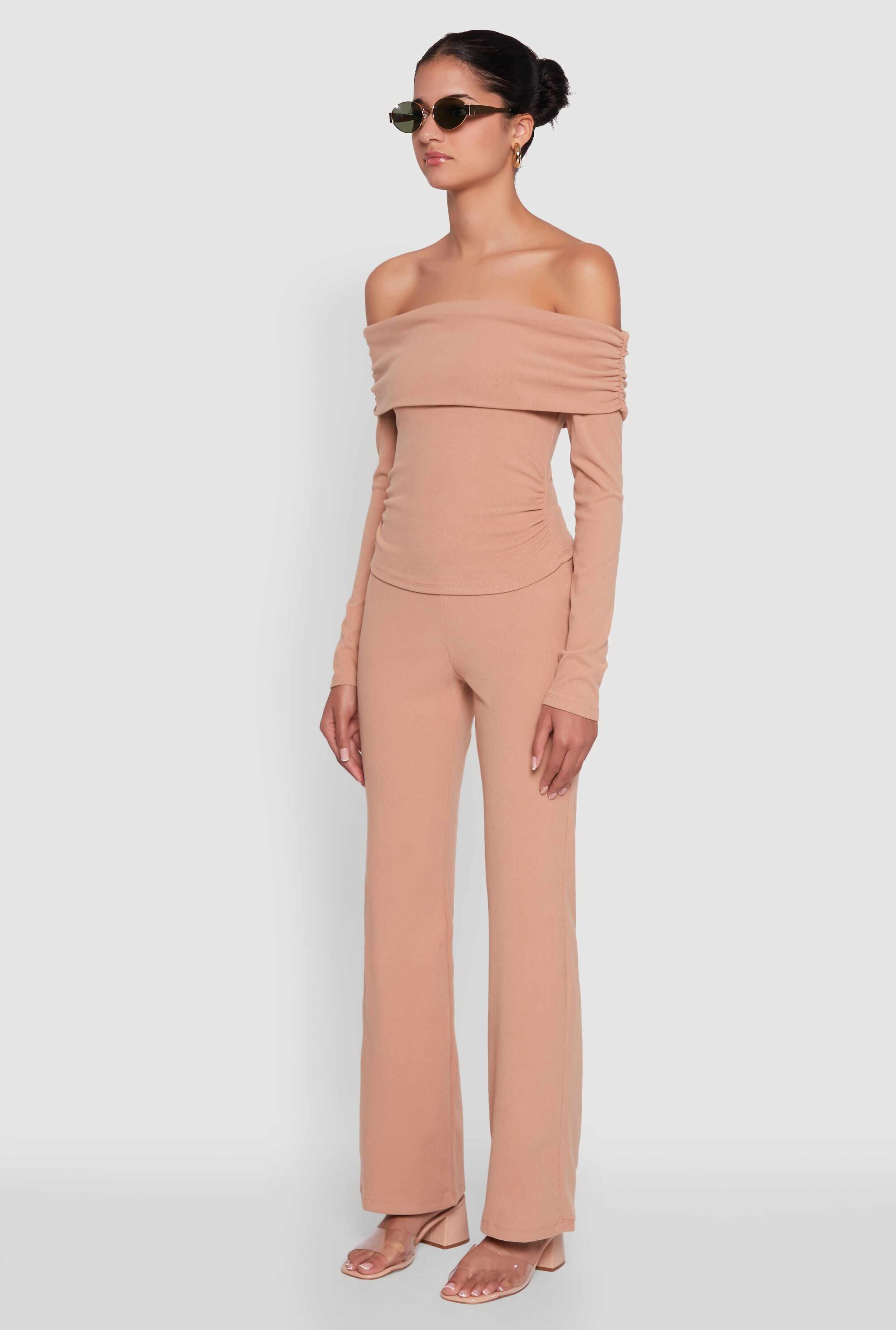 Haute Monde Fold Over Off The Shoulder Top