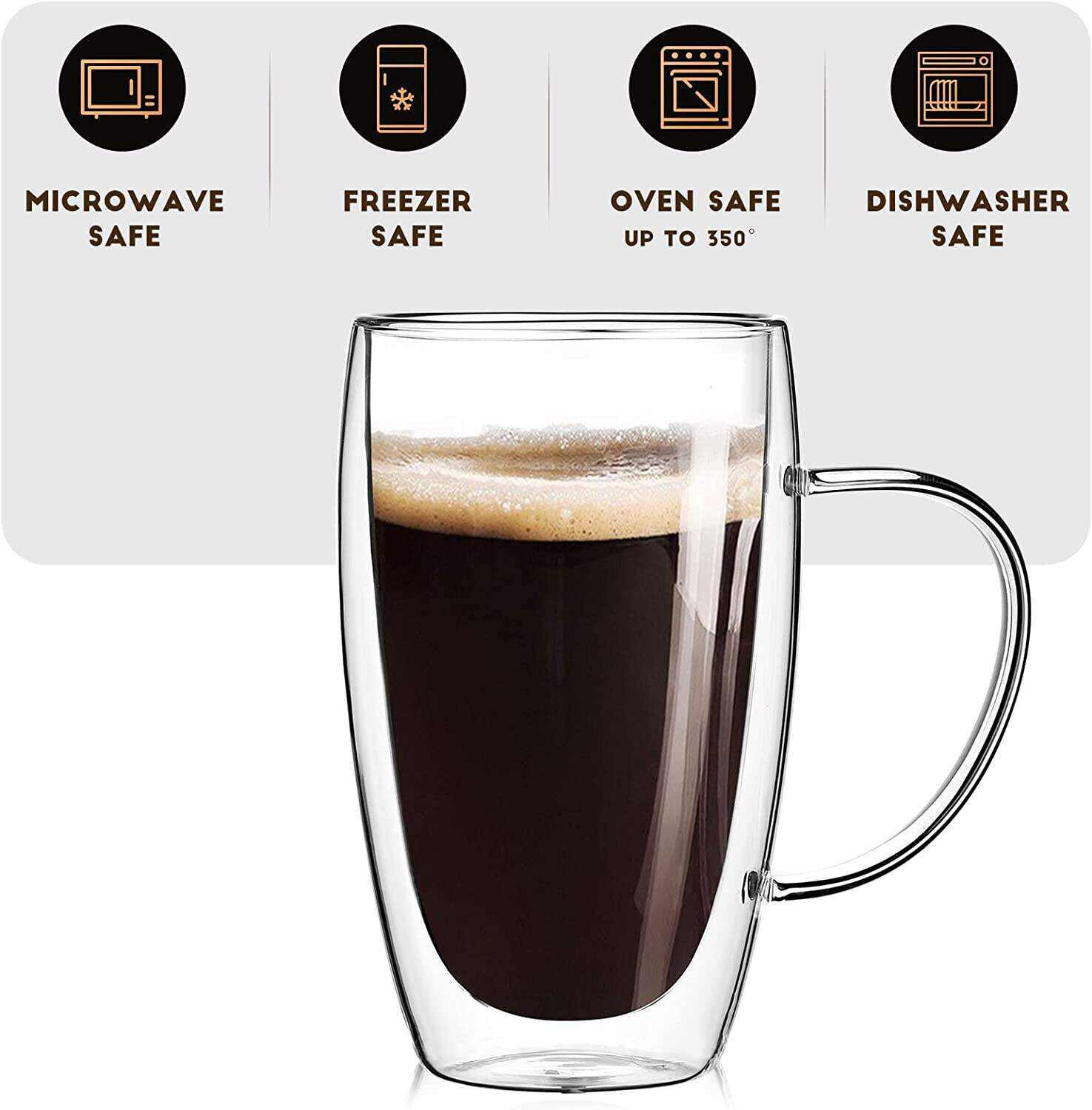 Espresso Cups With Handle,Espresso Shot Glasses,Clear Expresso Coffee Cups,Double Wall Insulated Espresso Mugs,Microwave Dishwasher Safe,Suit for Espresso Machine